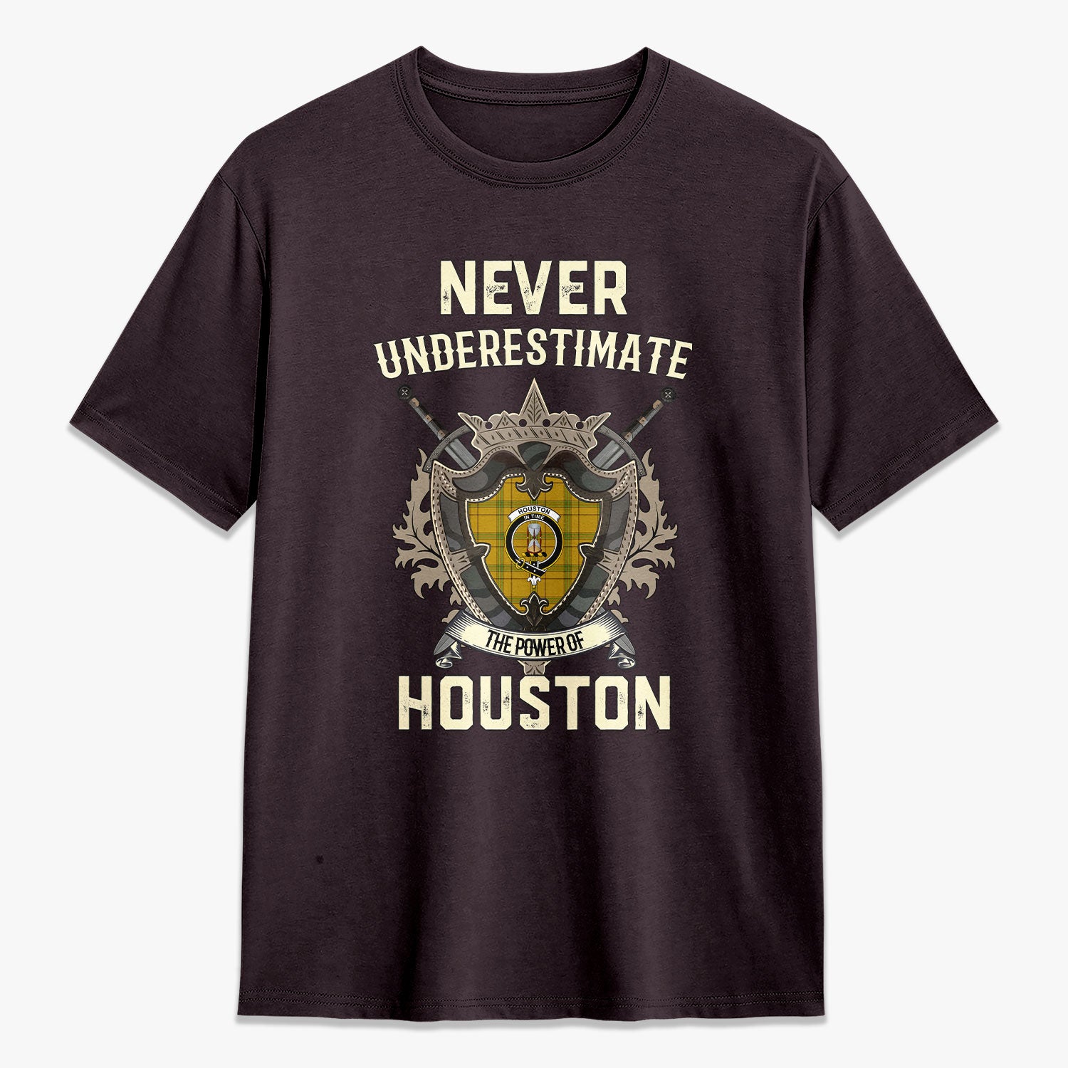 Houston Tartan Crest 2D T-shirt - Never Underestimate Style