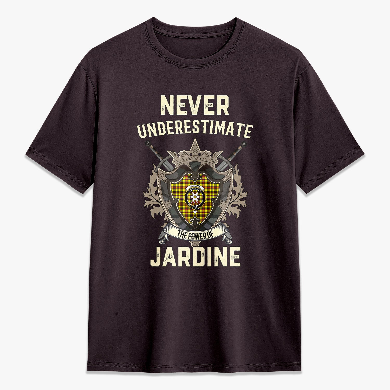Jardine Tartan Crest 2D T-shirt - Never Underestimate Style
