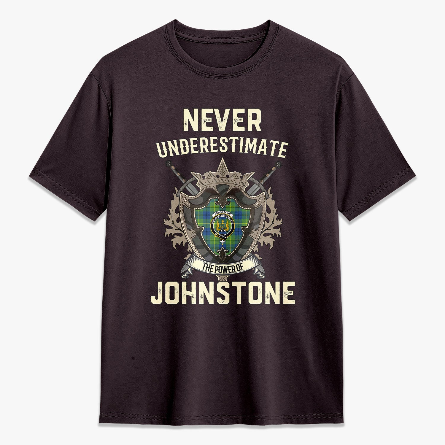 Johnstone Ancient Tartan Crest 2D T-shirt - Never Underestimate Style