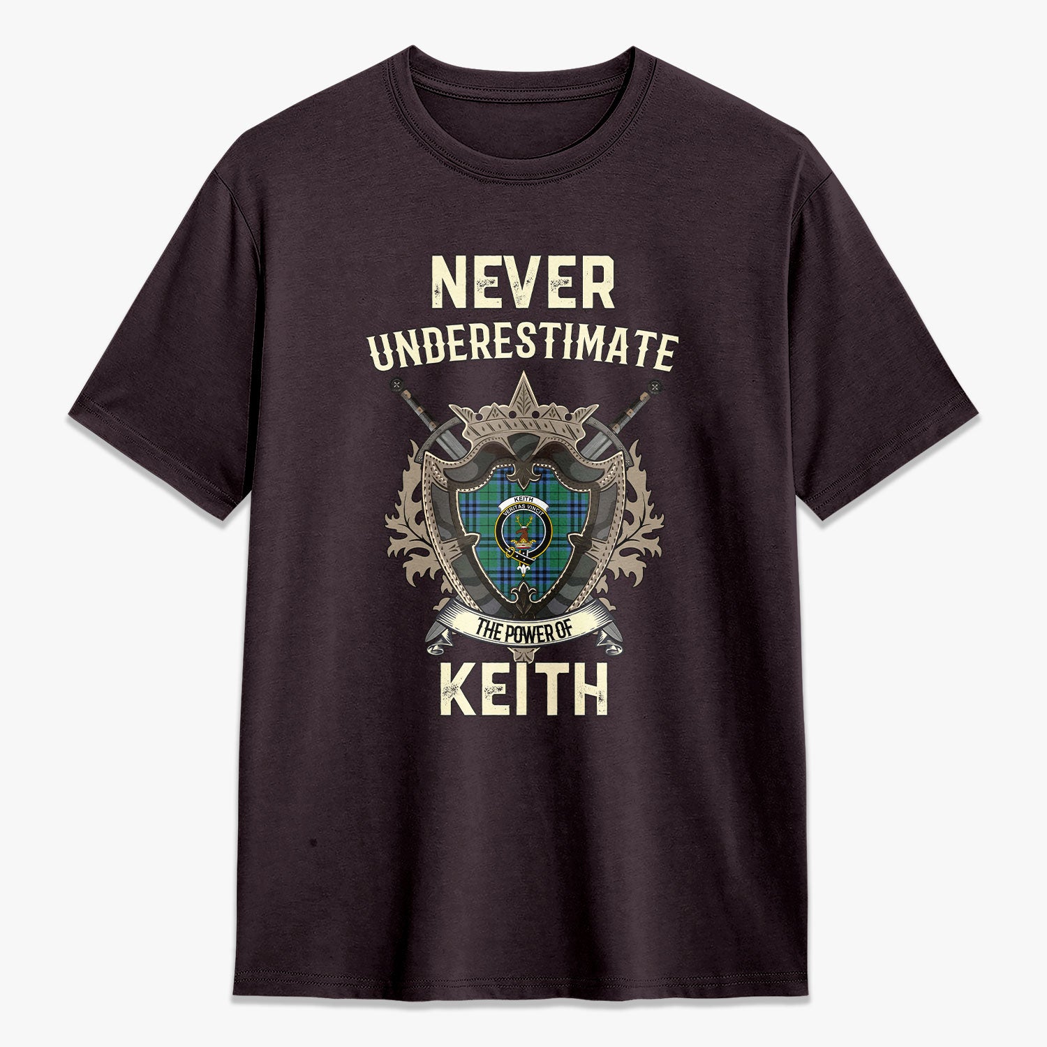 Keith Ancient Tartan Crest 2D T-shirt - Never Underestimate Style