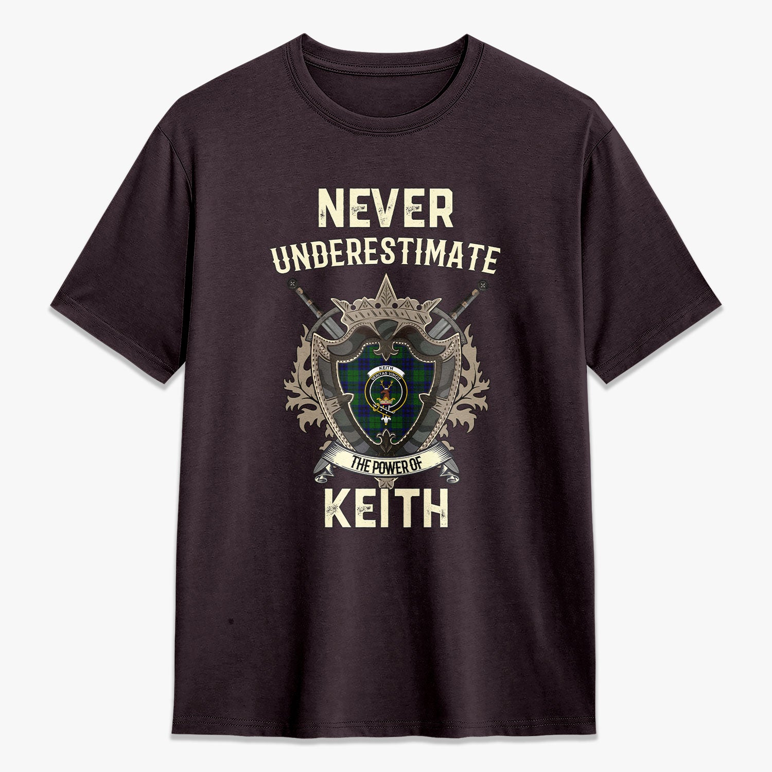 Keith Modern Tartan Crest 2D T-shirt - Never Underestimate Style
