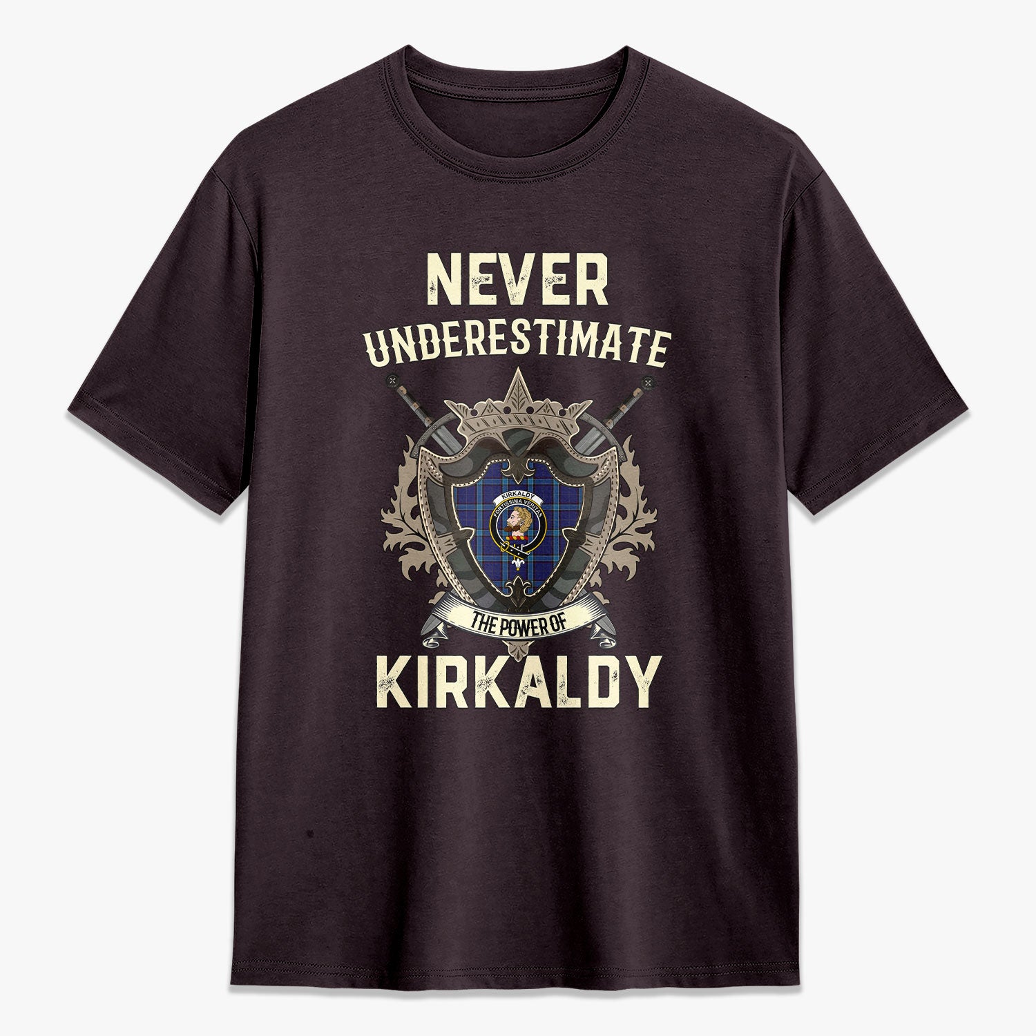 Kirkaldy Tartan Crest 2D T-shirt - Never Underestimate Style