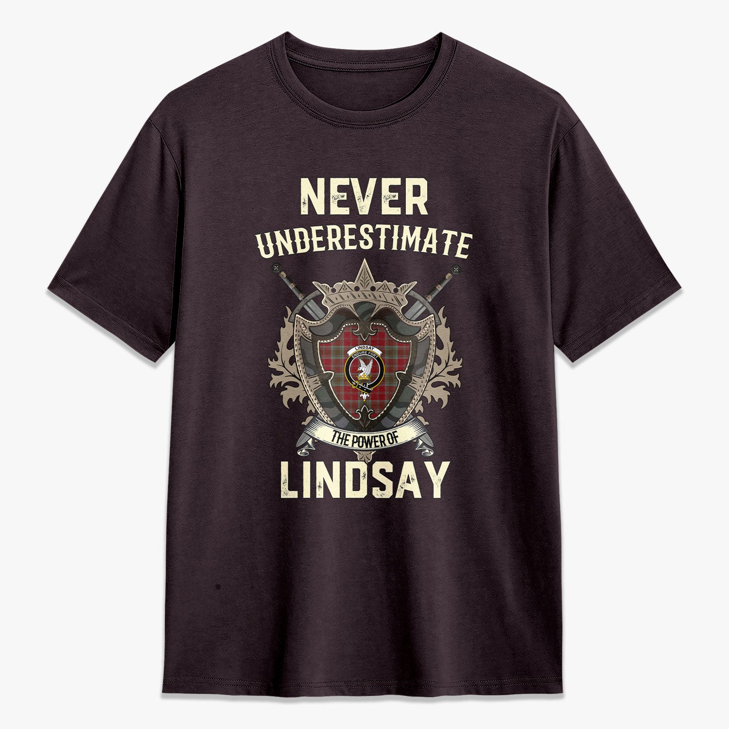 Lindsay Weathered Tartan Crest 2D T-shirt - Never Underestimate Style