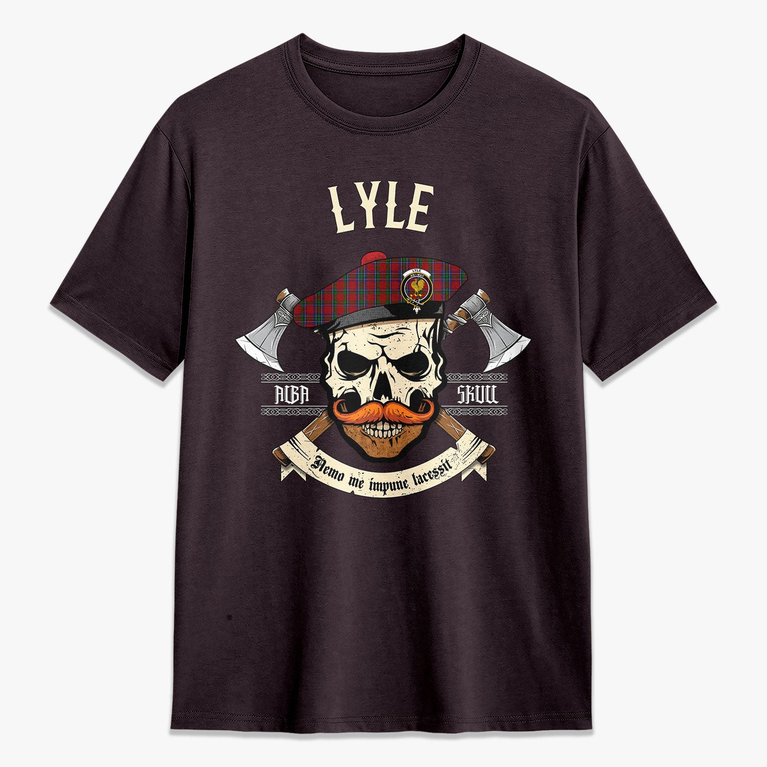 Lyle Tartan Crest 2D T-shirt - Alba Skull Style