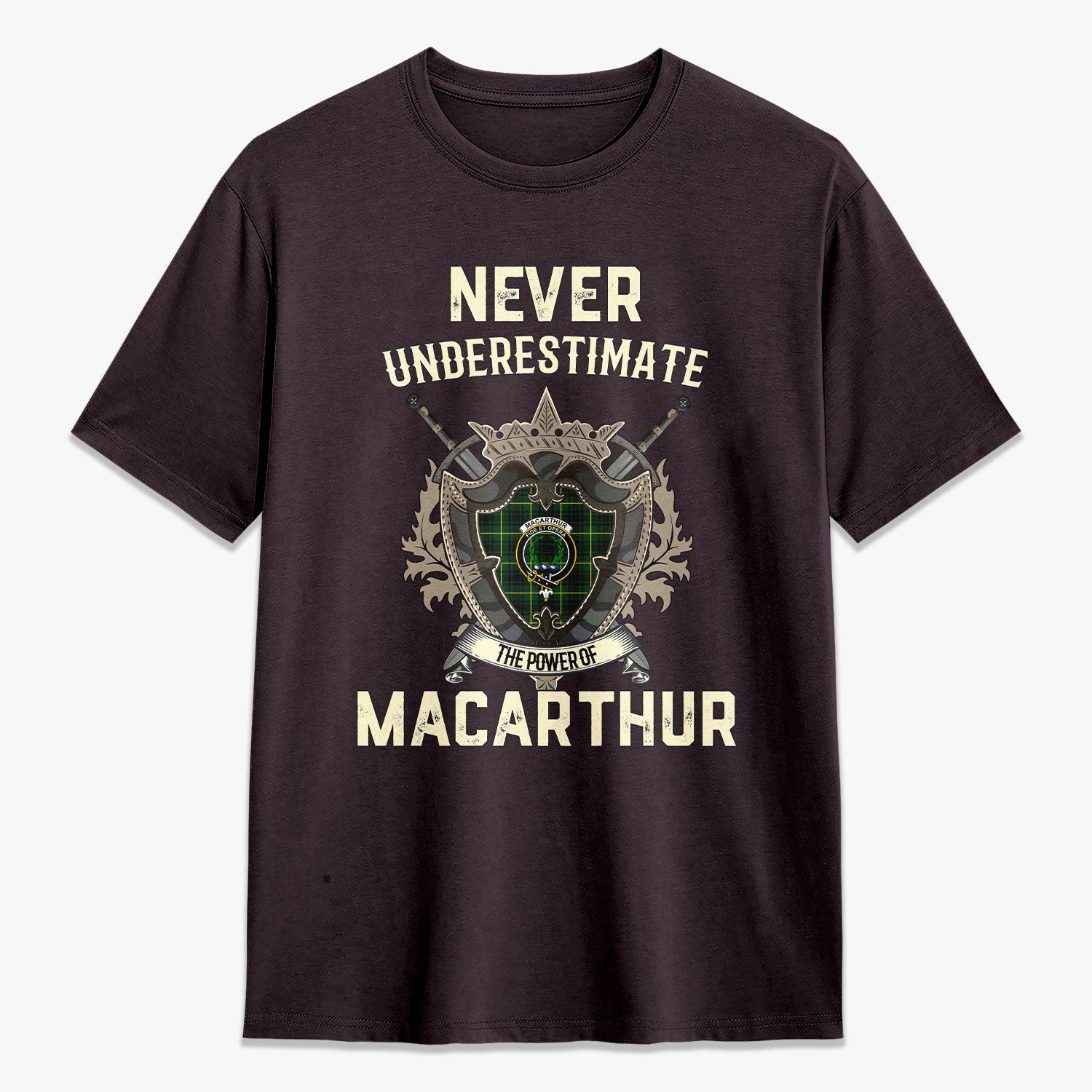 MacArthur Modern Tartan Crest 2D T-shirt - Never Underestimate Style