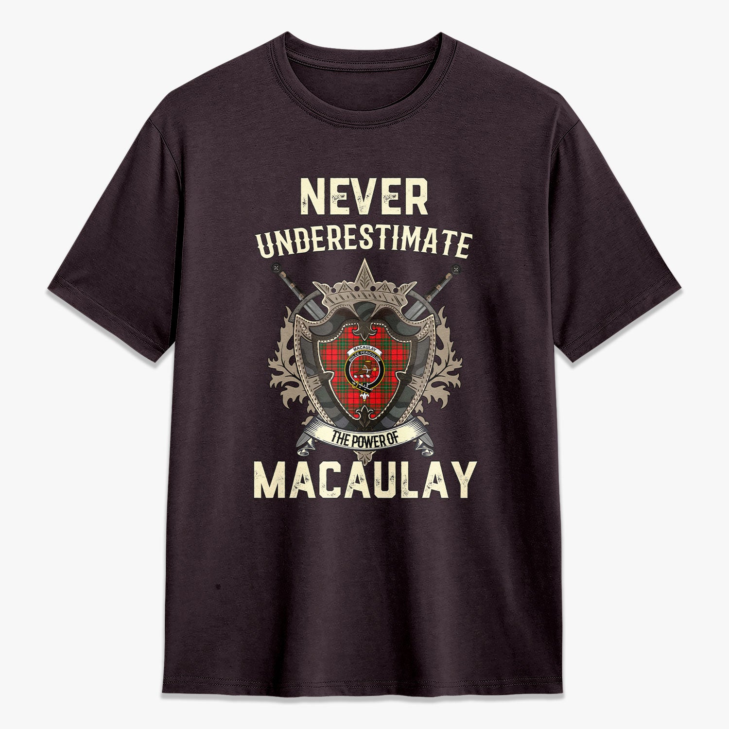 MacAulay Modern Tartan Crest 2D T-shirt - Never Underestimate Style