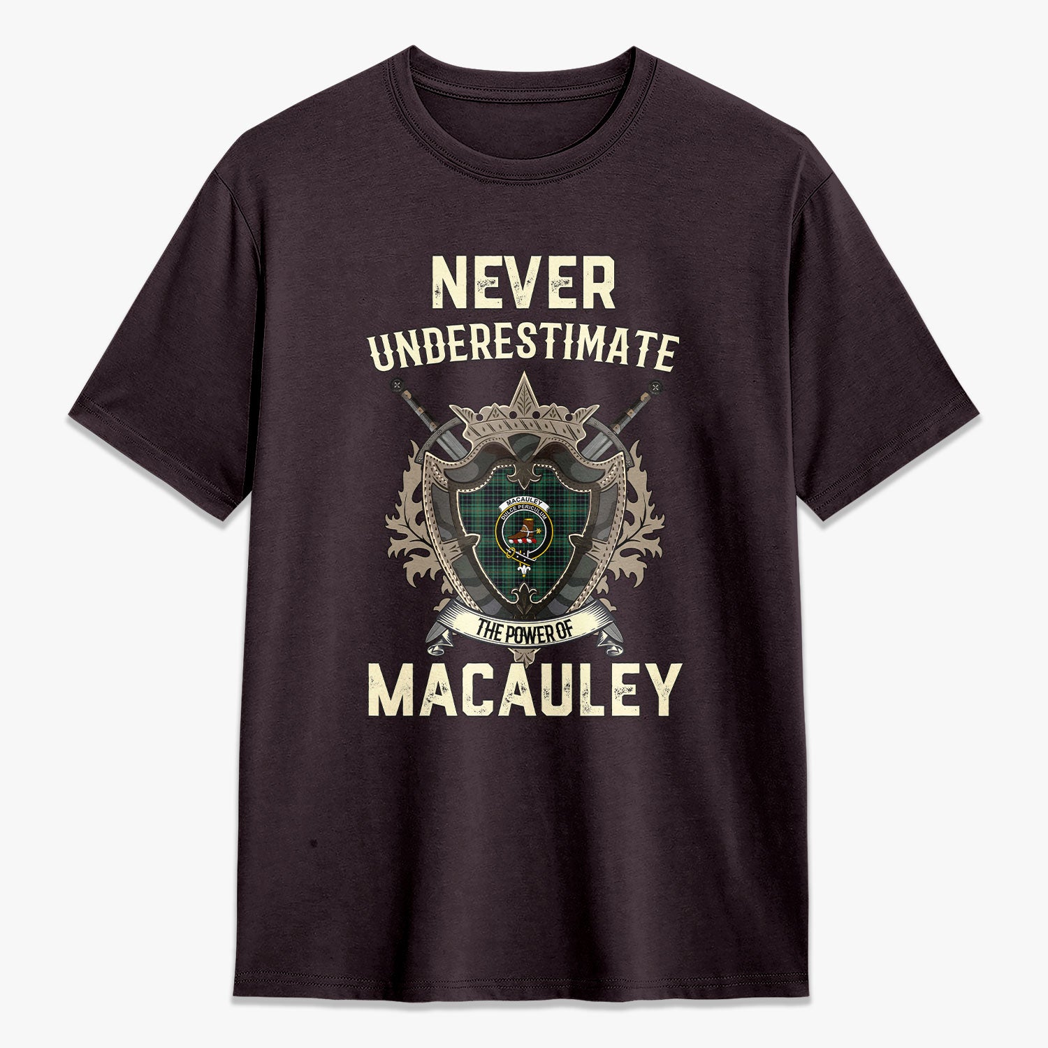 MacAuley Hunting Ancient Tartan Crest 2D T-shirt - Never Underestimate Style