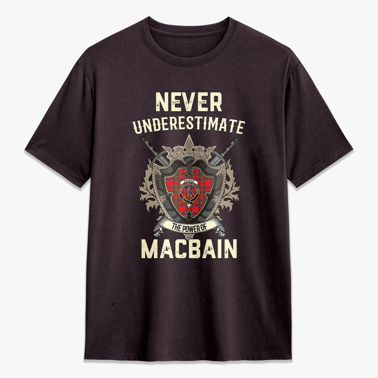 MacBain Tartan Crest 2D T-shirt - Never Underestimate Style