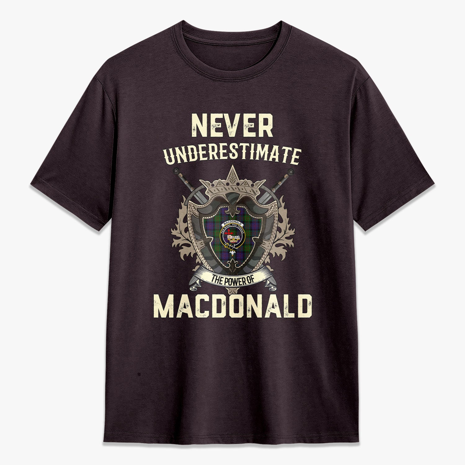 MacDonald Tartan Crest 2D T-shirt - Never Underestimate Style