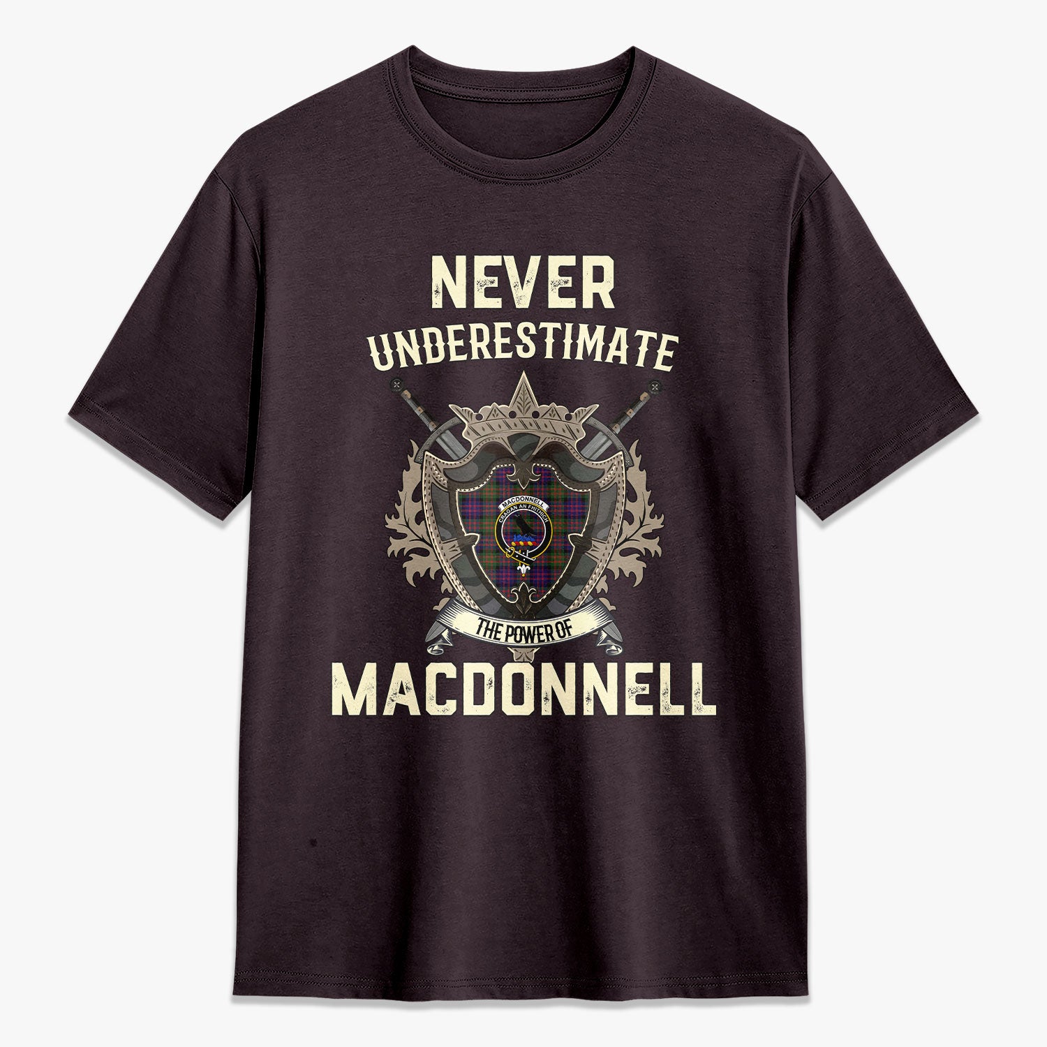MacDonnell of Glengarry Modern Tartan Crest 2D T-shirt - Never Underestimate Style