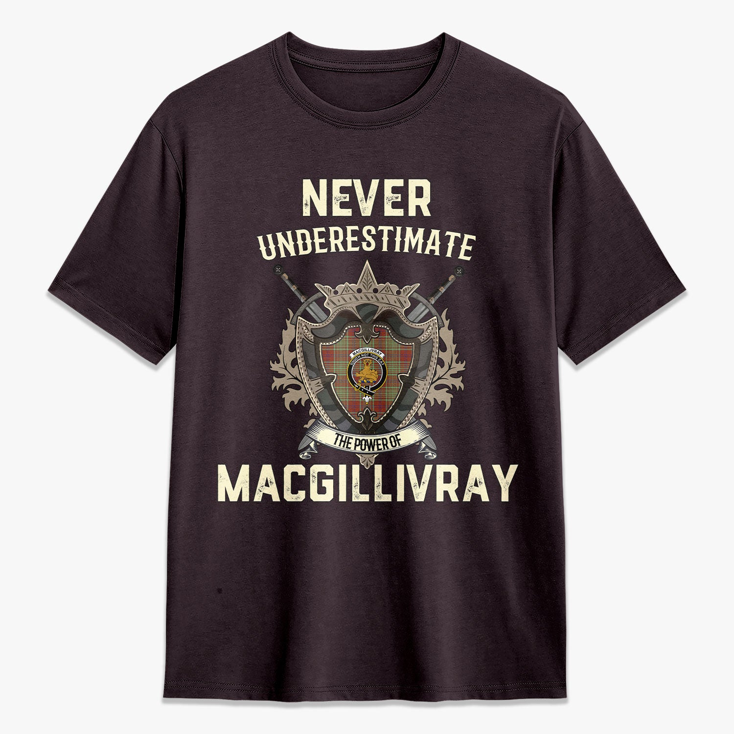 MacGillivray Hunting Ancient Tartan Crest 2D T-shirt - Never Underestimate Style