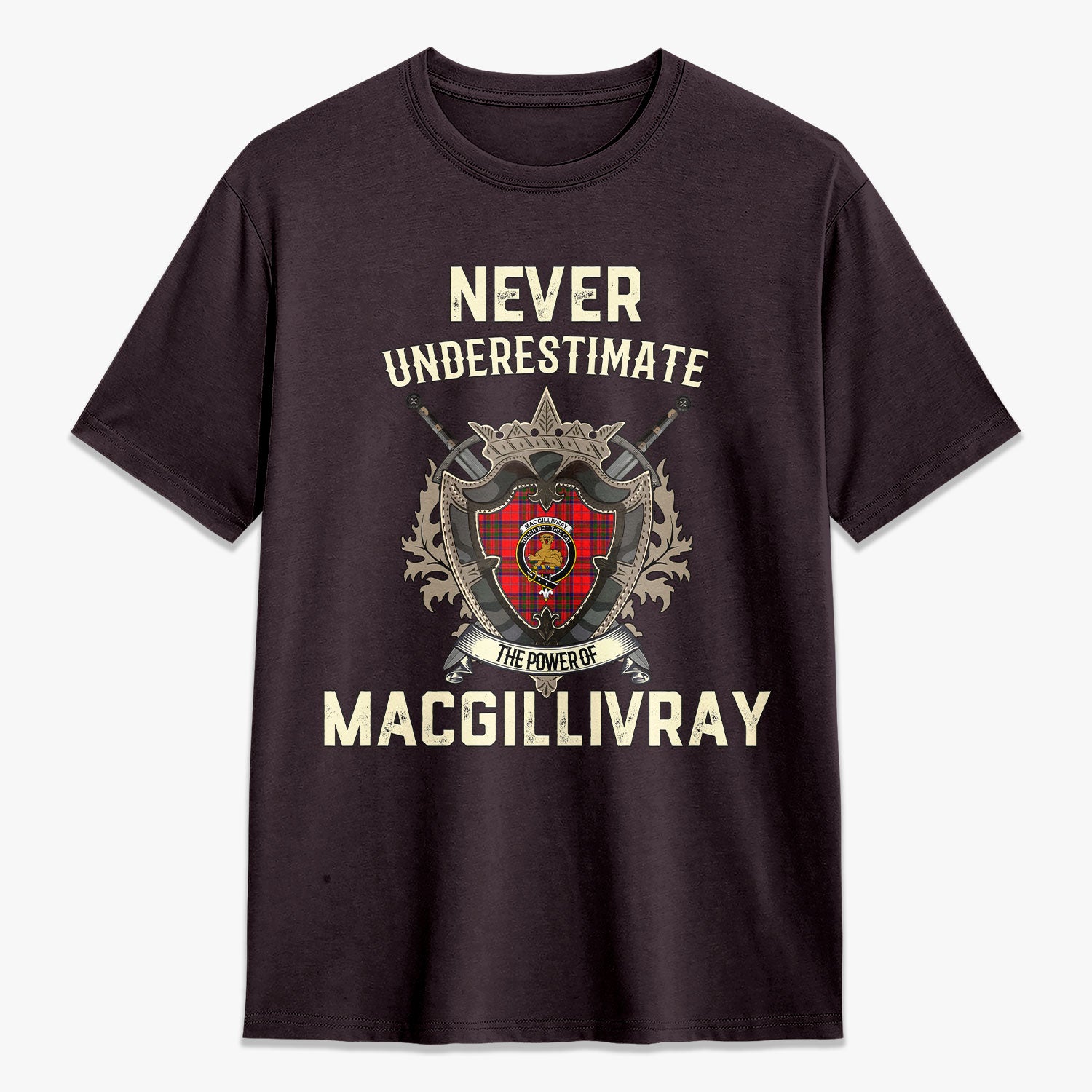 MacGillivray Modern Tartan Crest 2D T-shirt - Never Underestimate Style