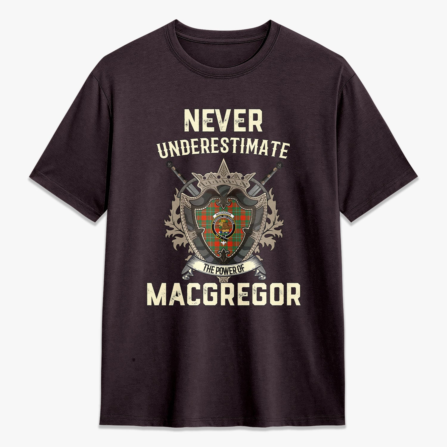 MacGregor Ancient Tartan Crest 2D T-shirt - Never Underestimate Style