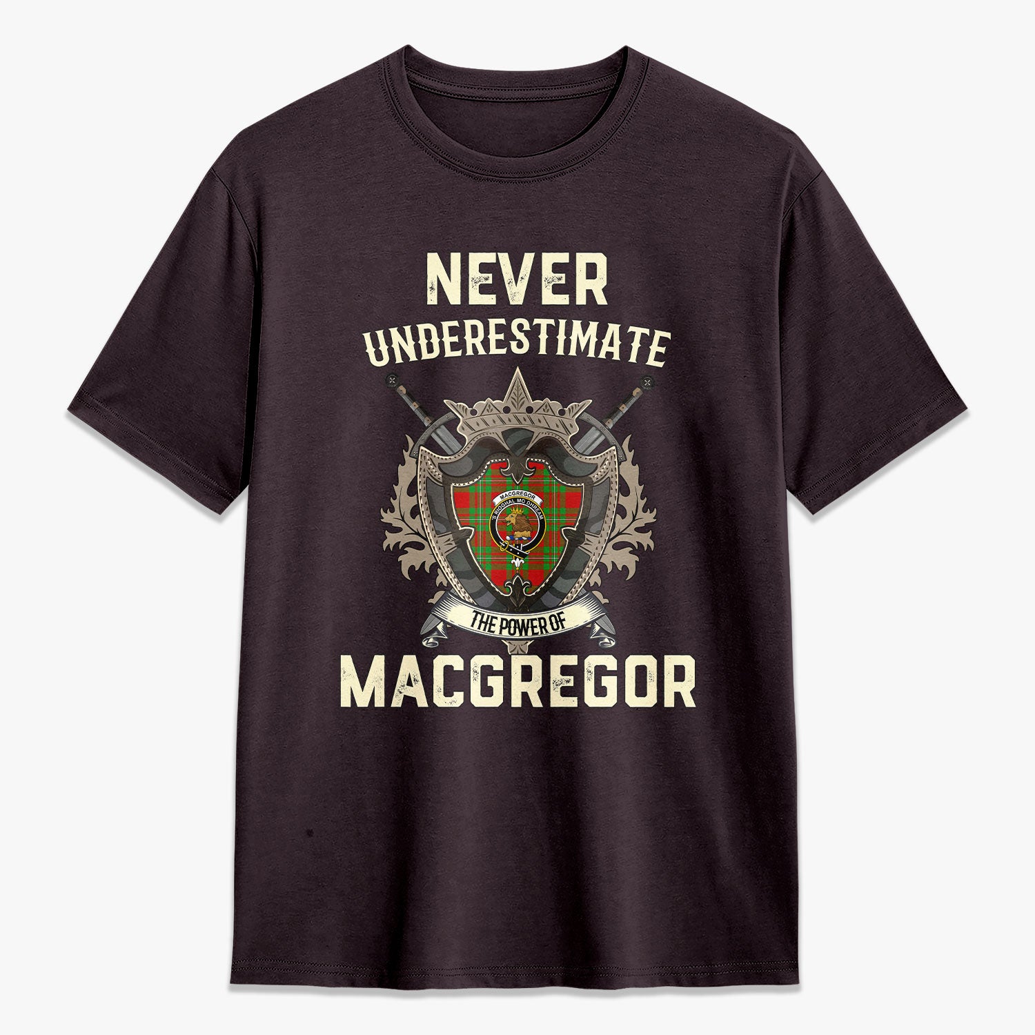 MacGregor Modern Tartan Crest 2D T-shirt - Never Underestimate Style