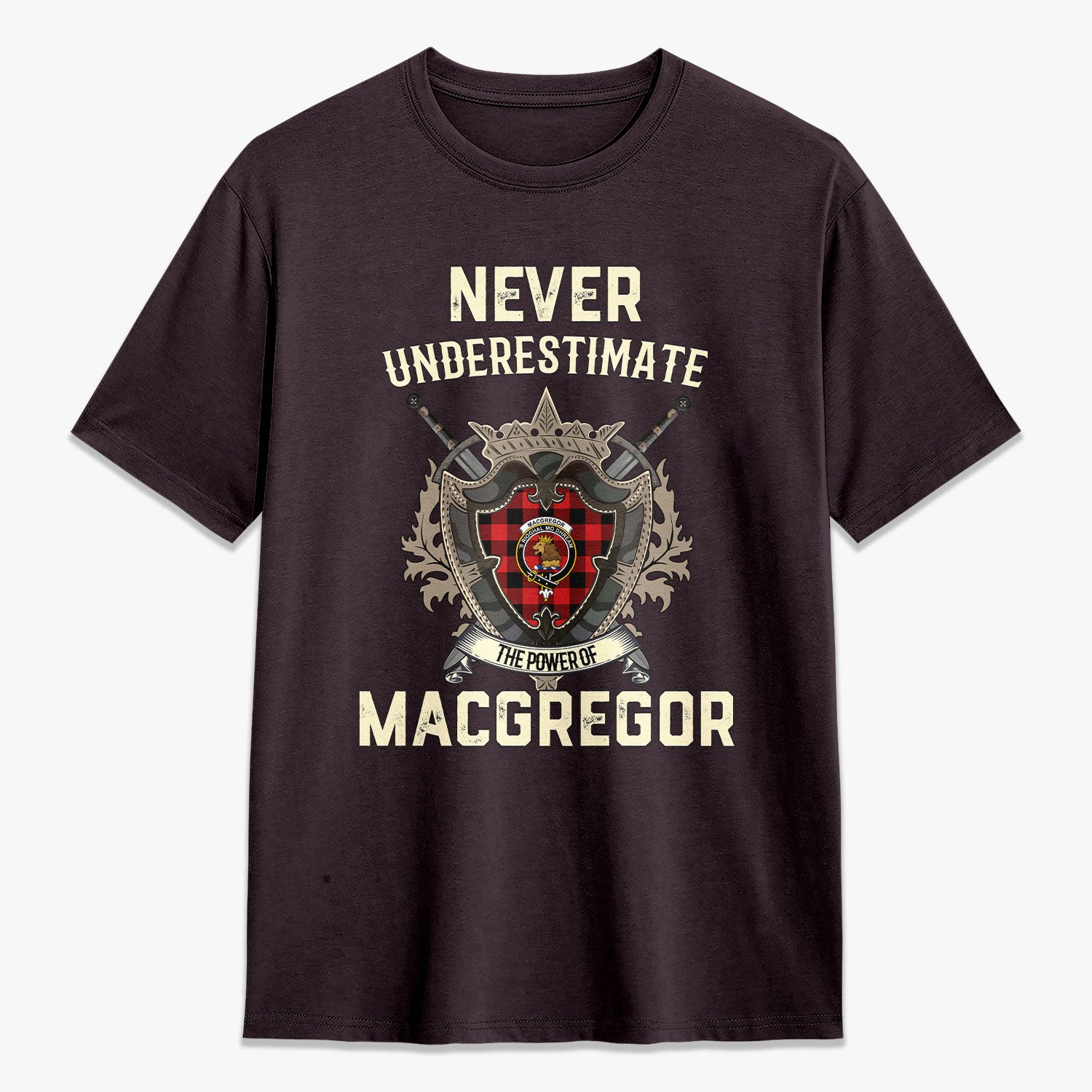 MacGregor Rob Roy Modern Tartan Crest 2D T-shirt - Never Underestimate Style