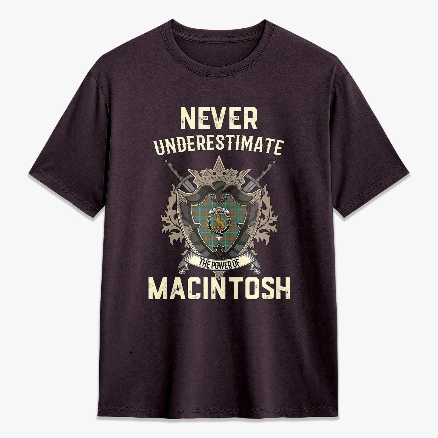 MacIntosh Hunting Ancient Tartan Crest 2D T-shirt - Never Underestimate Style