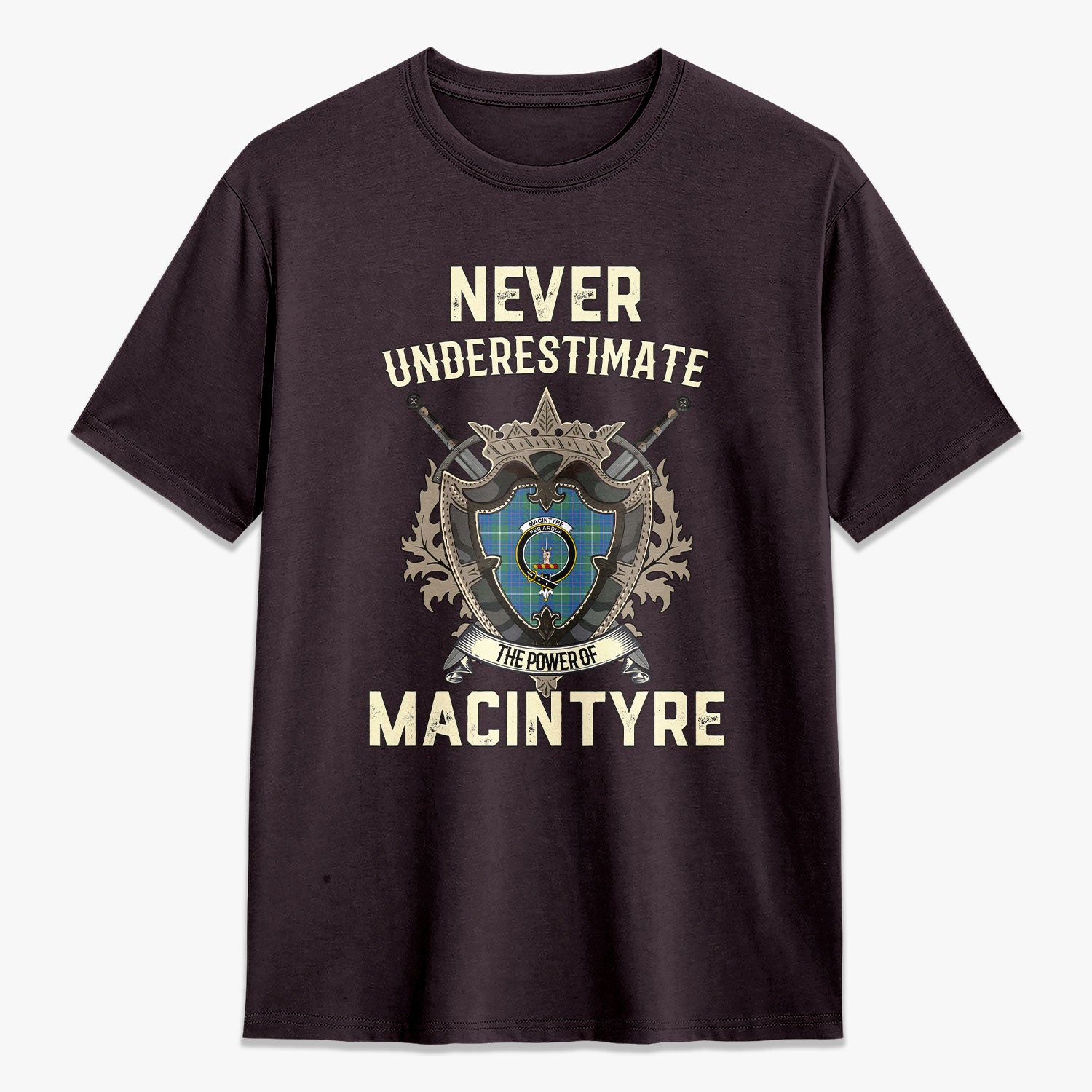 MacIntyre Hunting Ancient Tartan Crest 2D T-shirt - Never Underestimate Style