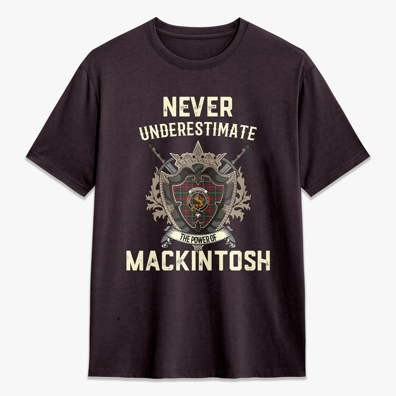 MacKintosh Hunting Modern Tartan Crest 2D T-shirt - Never Underestimate Style