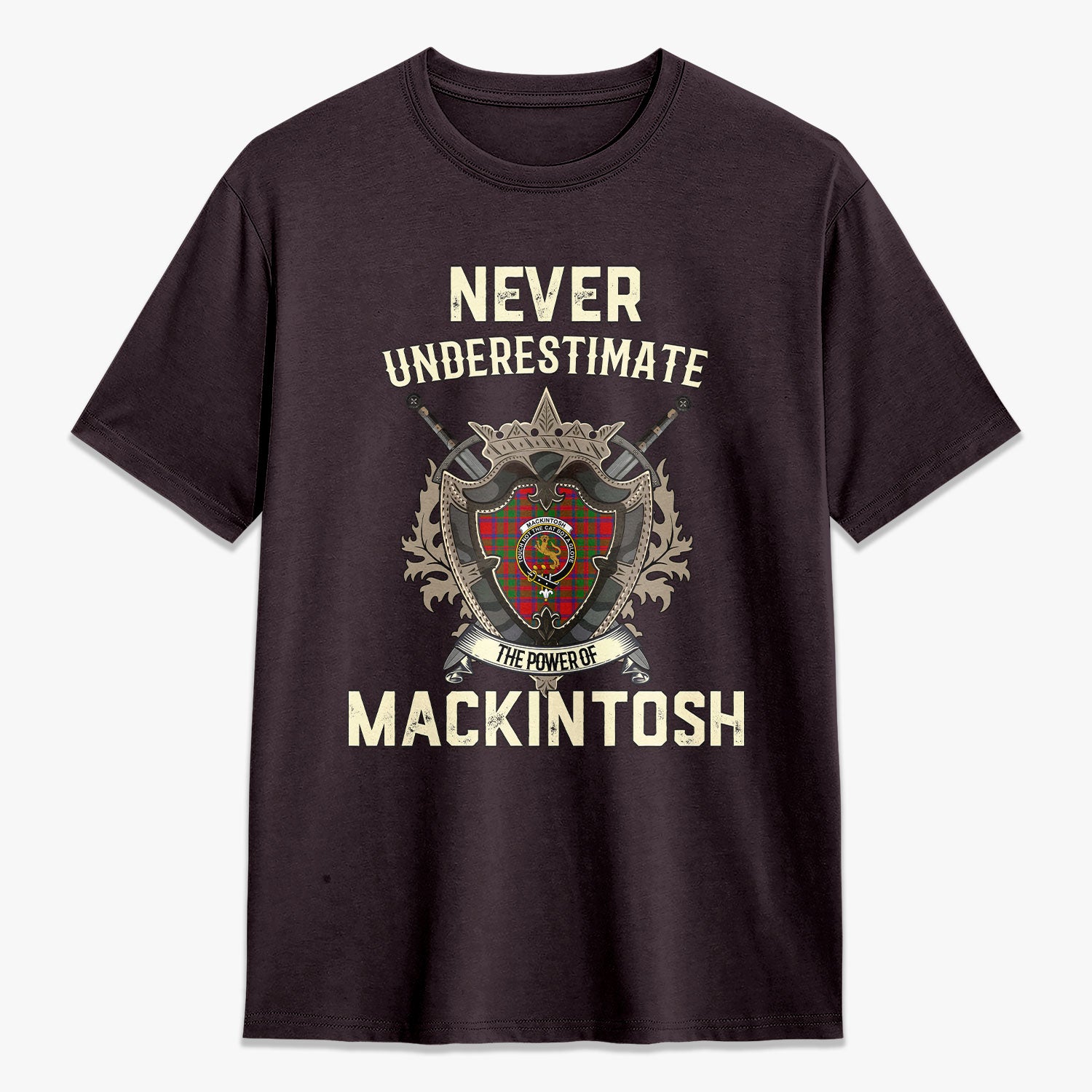 MacKintosh Modern Tartan Crest 2D T-shirt - Never Underestimate Style