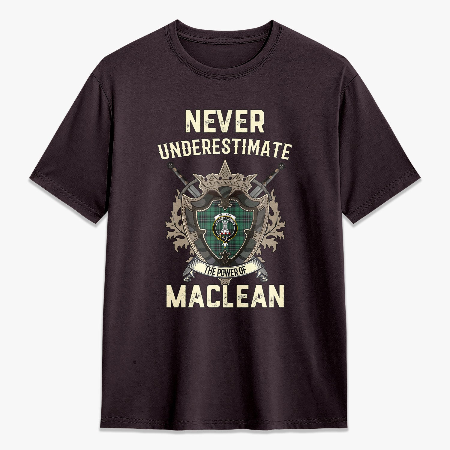 MacLean Hunting Ancient Tartan Crest 2D T-shirt - Never Underestimate Style