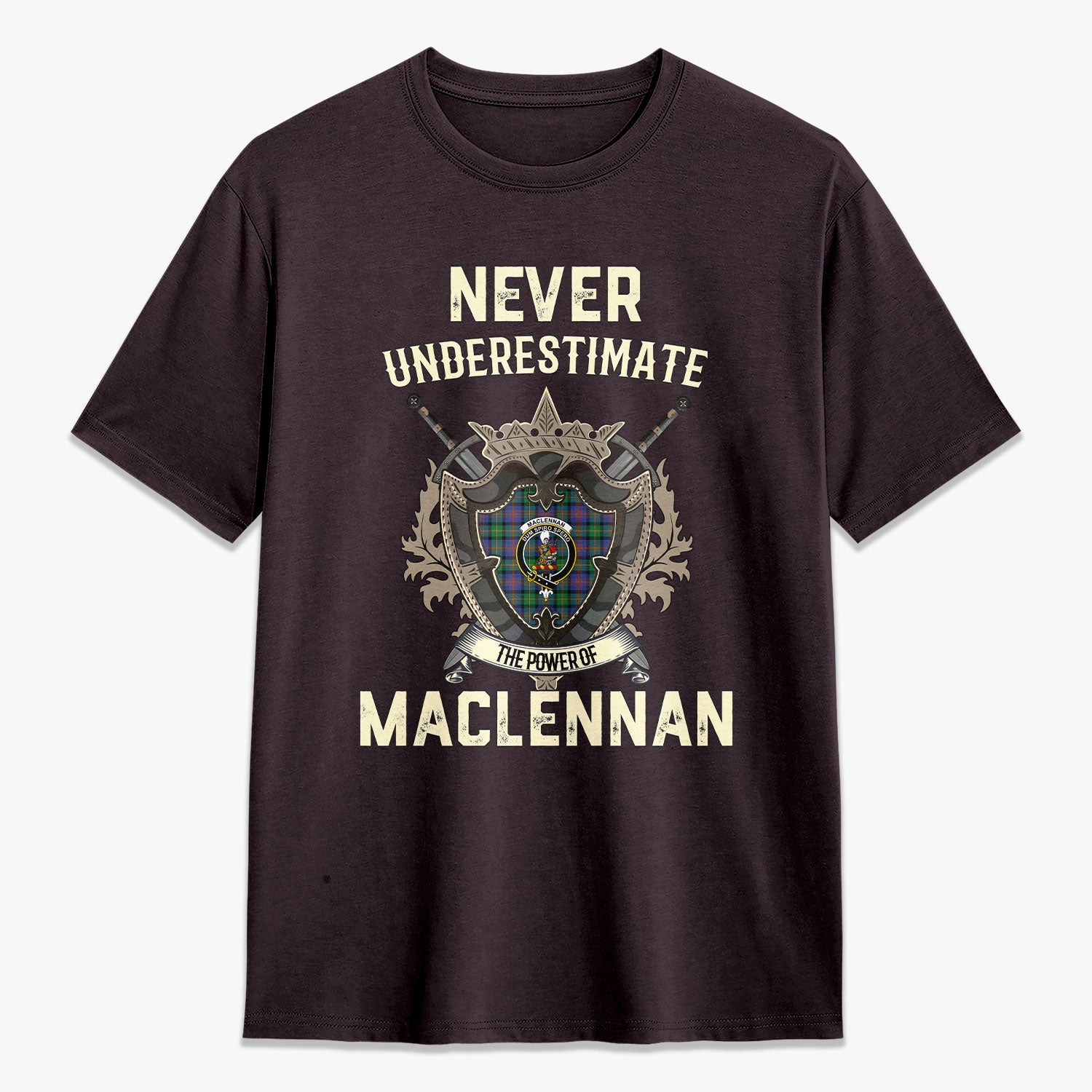 MacLennan Ancient Tartan Crest 2D T-shirt - Never Underestimate Style