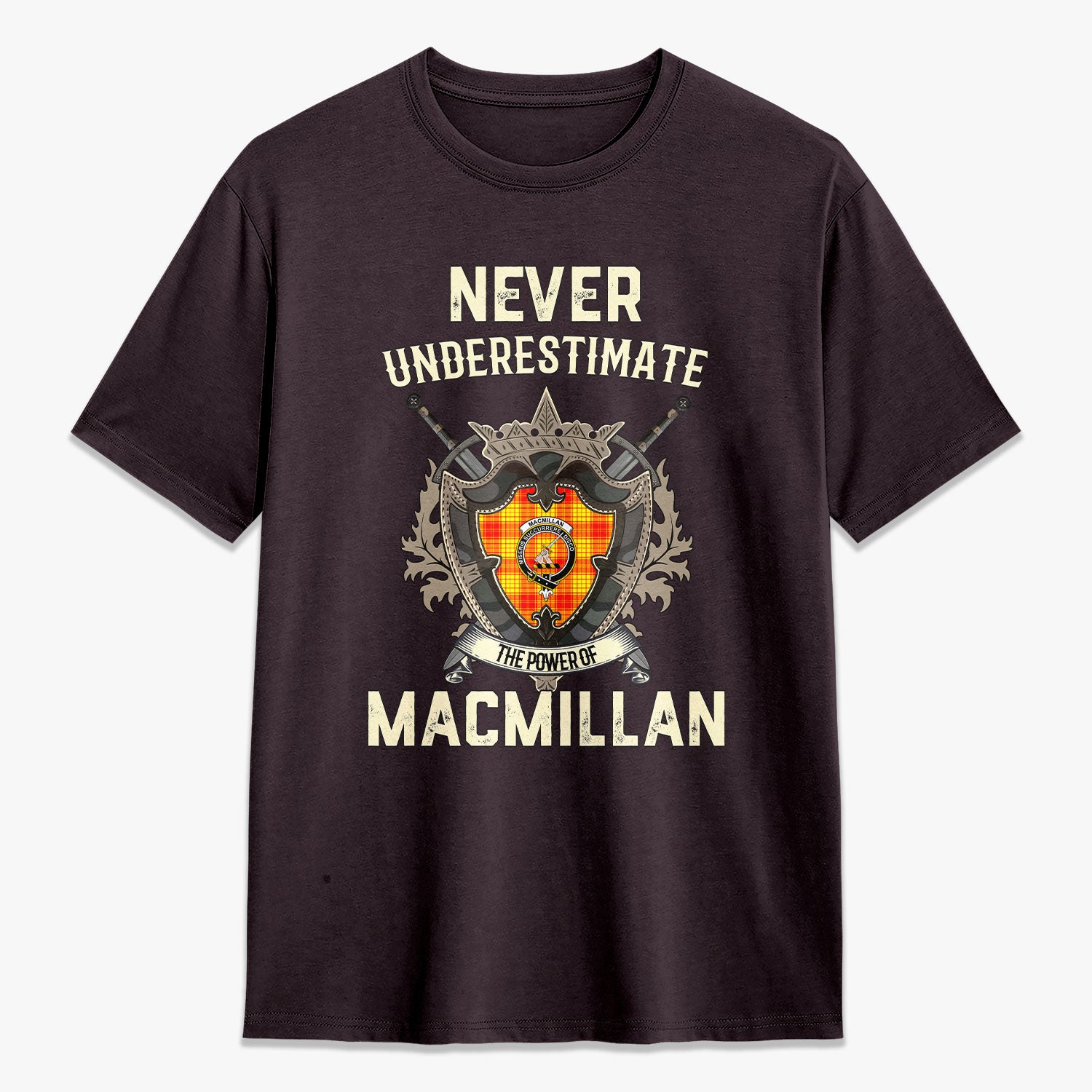 MacMillan Clan Tartan Crest 2D T-shirt - Never Underestimate Style