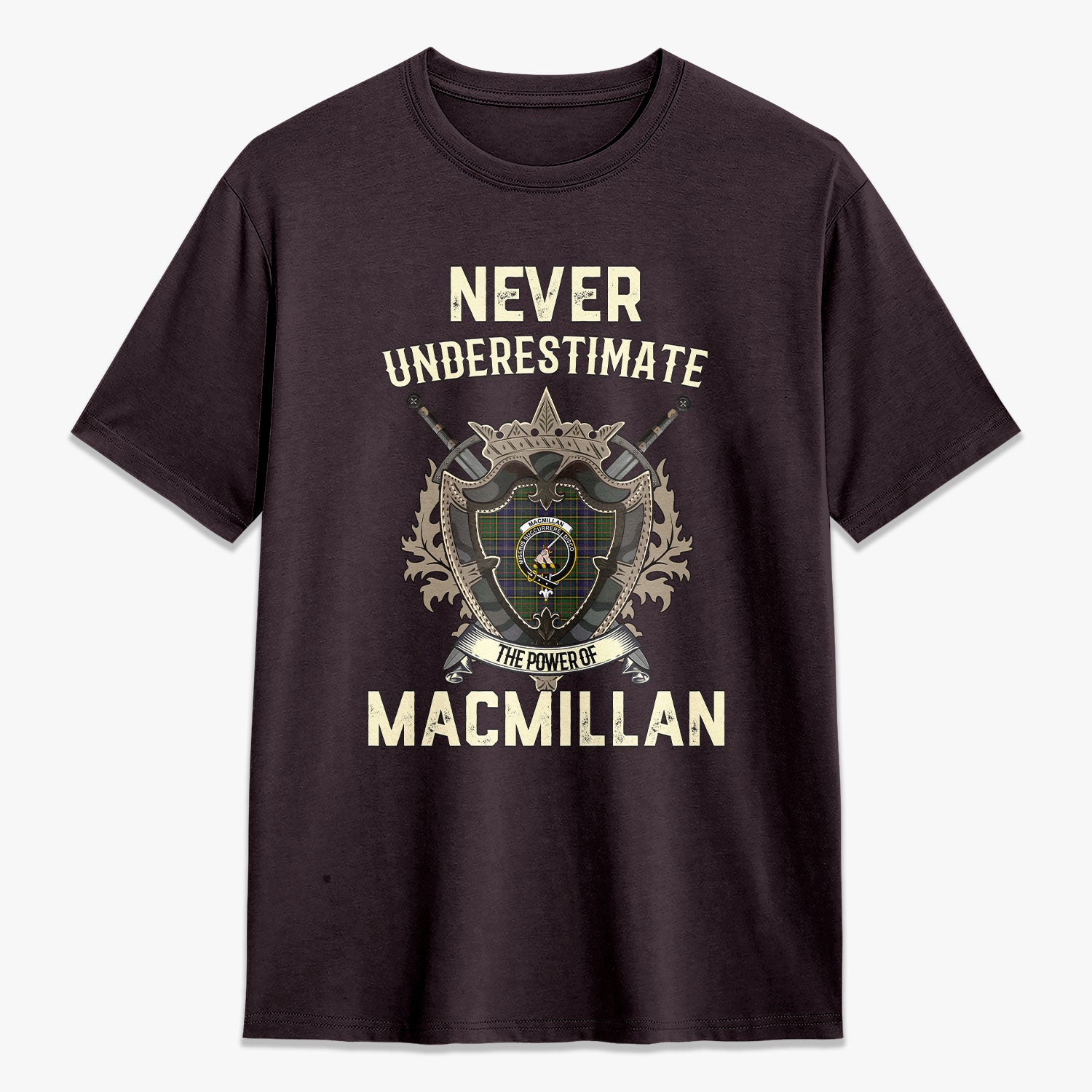 MacMillan Hunting Modern Tartan Crest 2D T-shirt - Never Underestimate Style