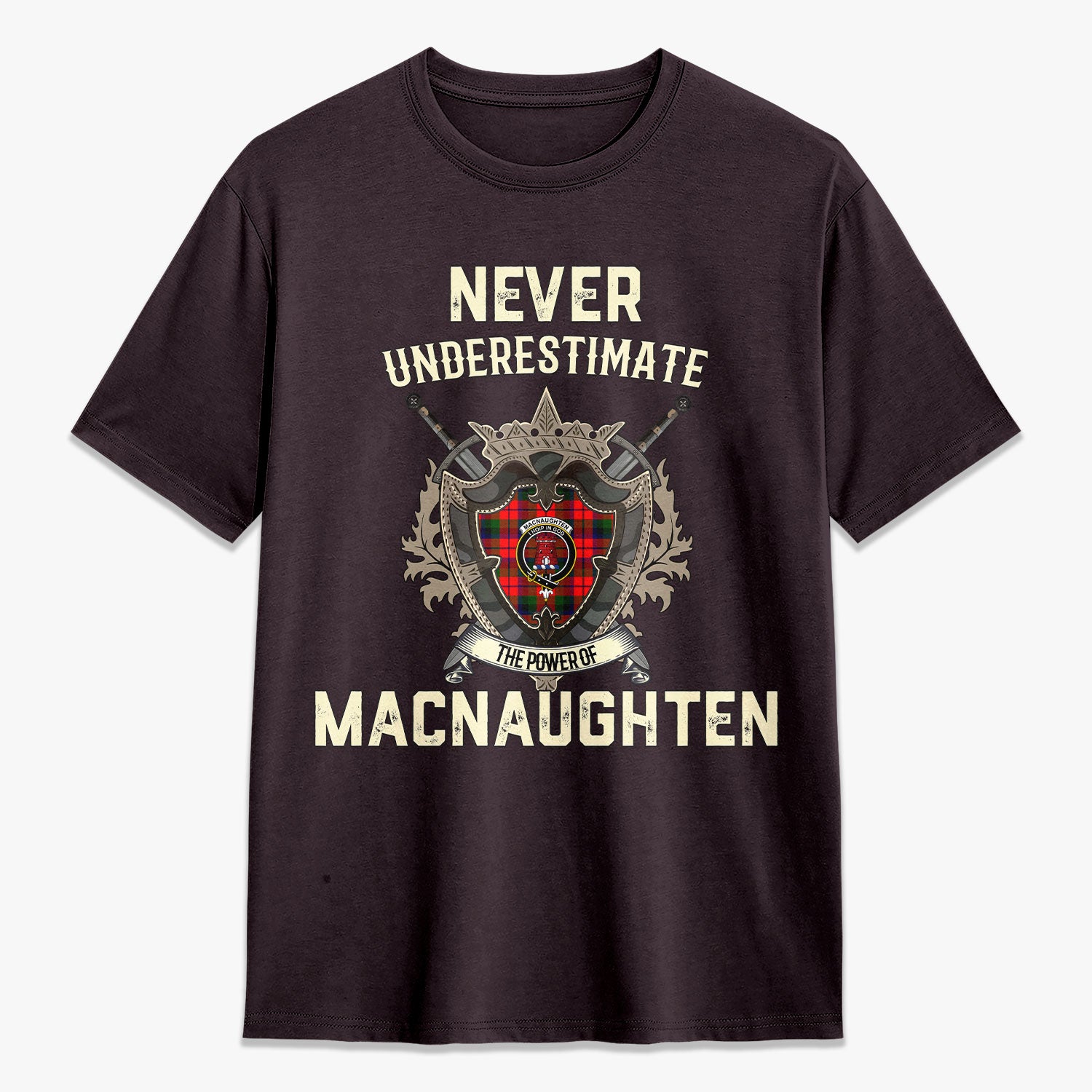 MacNaughten Tartan Crest 2D T-shirt - Never Underestimate Style