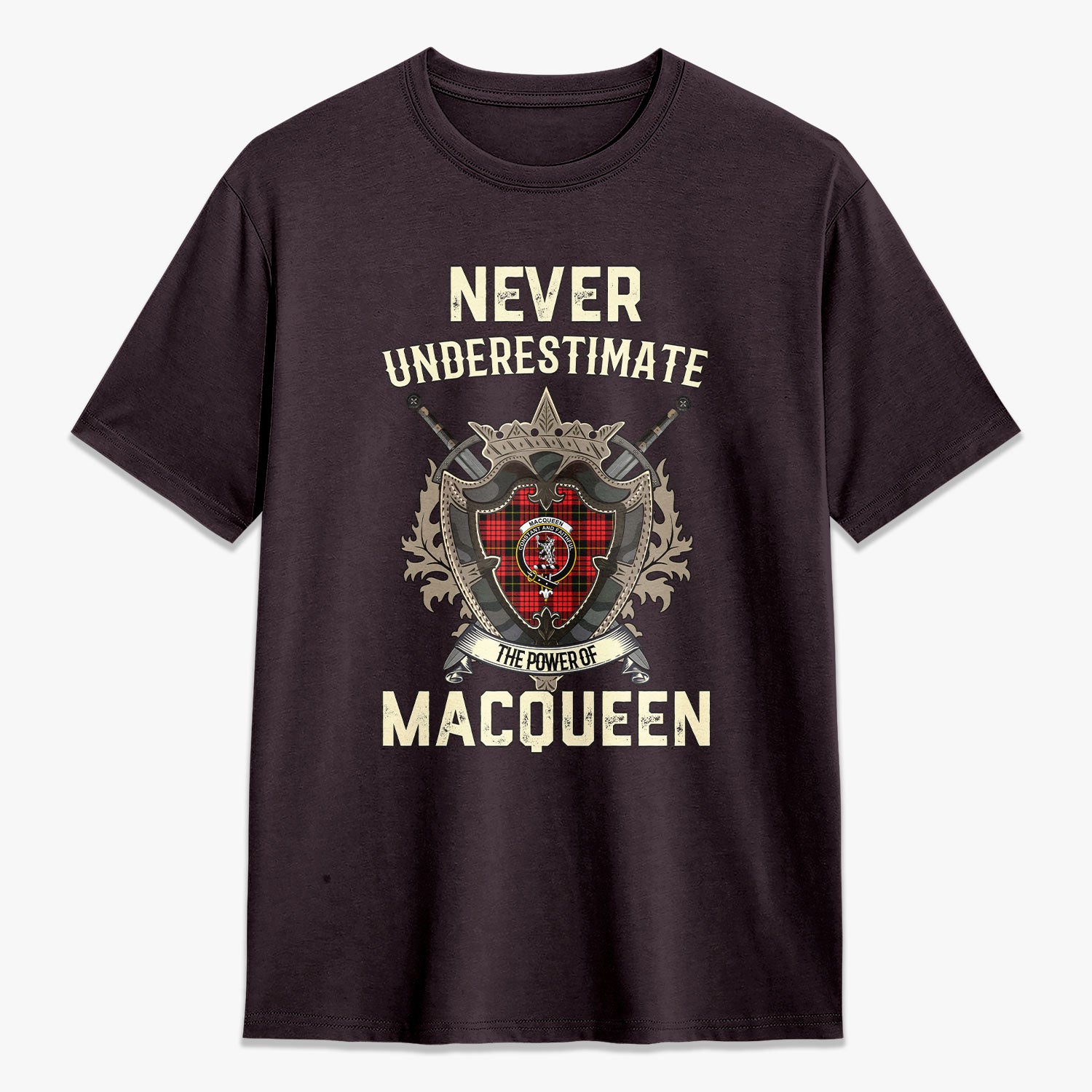 MacQueen Modern Tartan Crest 2D T-shirt - Never Underestimate Style