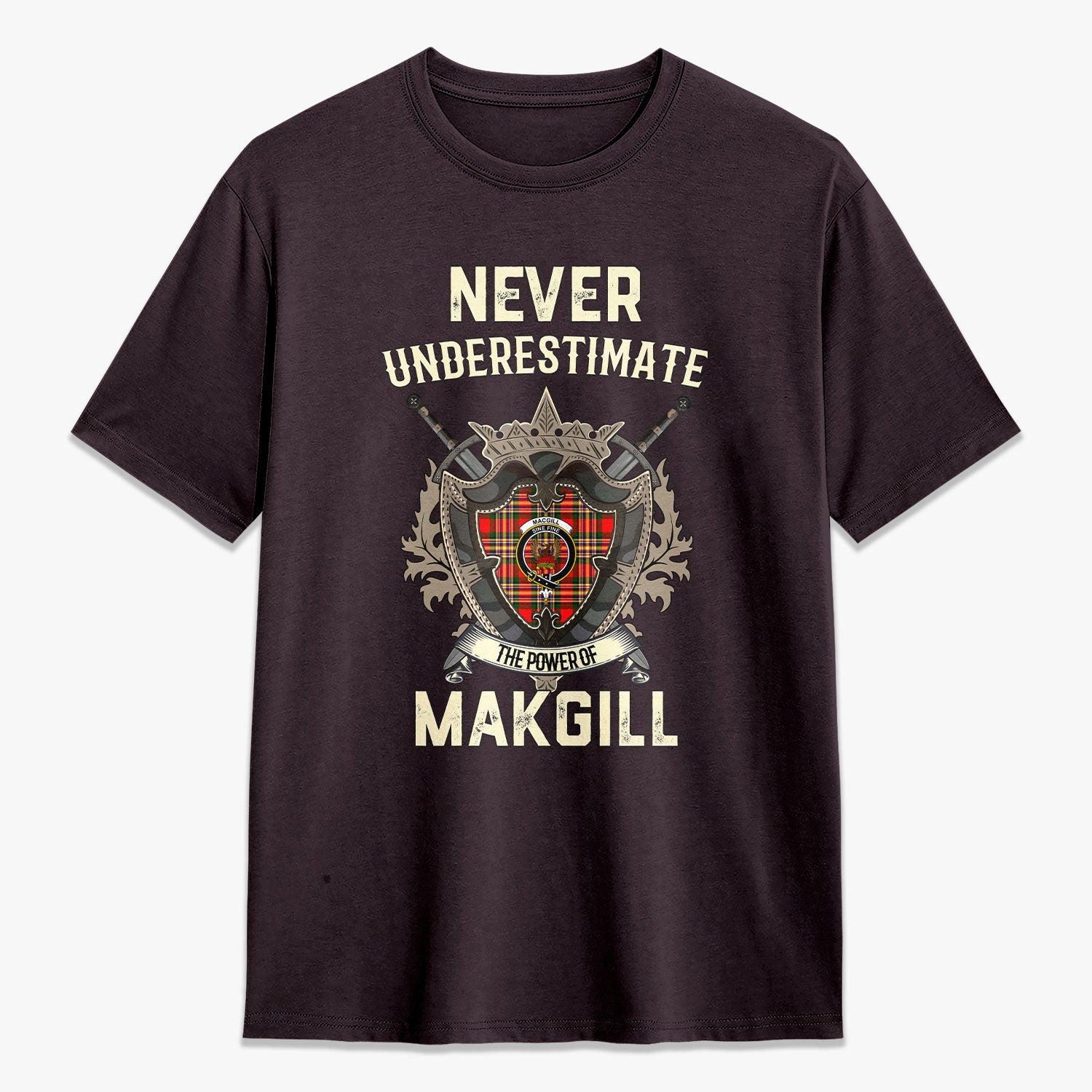 Makgill Tartan Crest 2D T-shirt - Never Underestimate Style