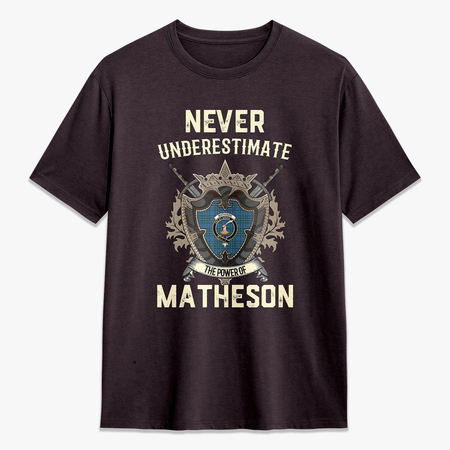 Matheson Hunting Ancient Tartan Crest 2D T-shirt - Never Underestimate Style