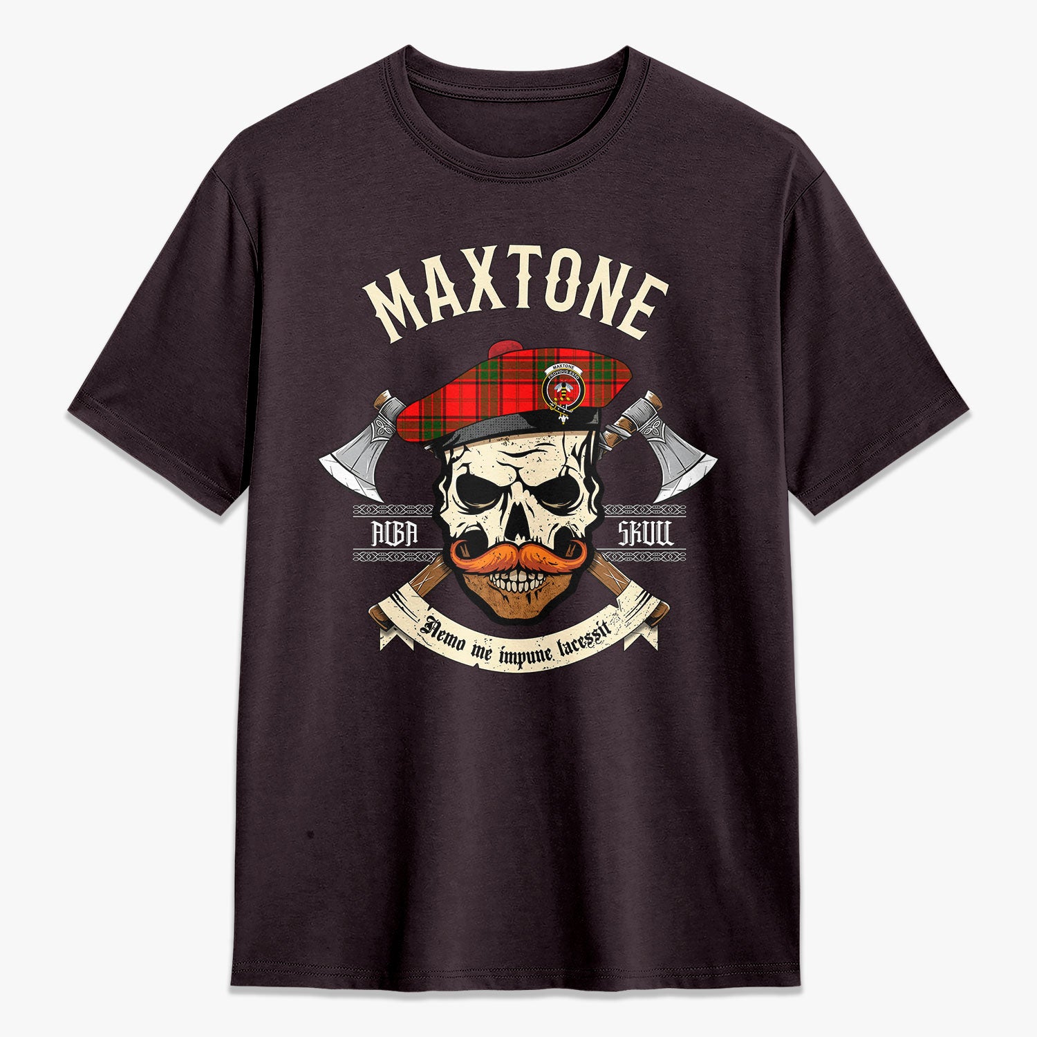 Maxtone Tartan Crest 2D T-shirt - Alba Skull Style