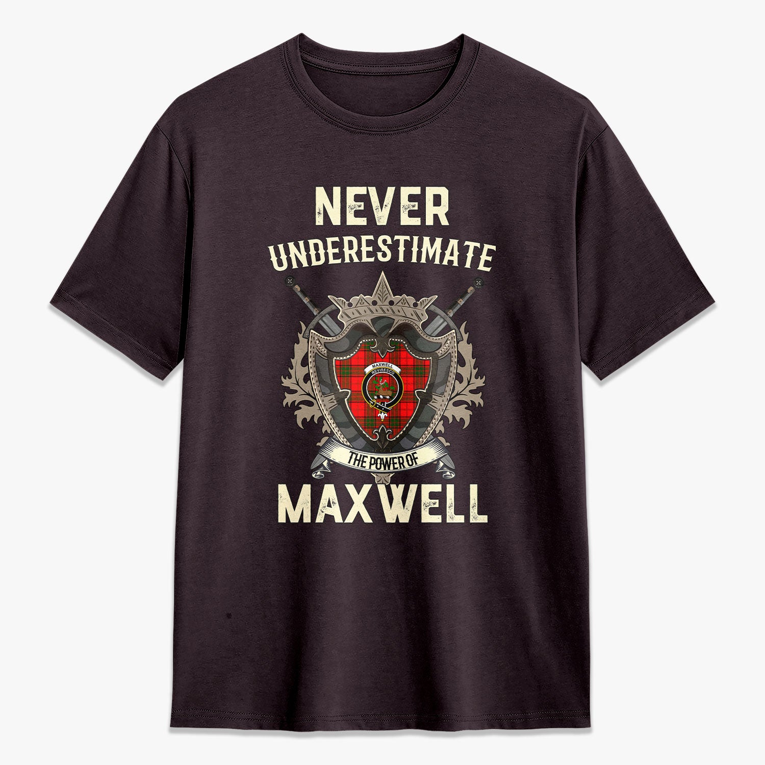 Maxwell Modern Tartan Crest 2D T-shirt - Never Underestimate Style