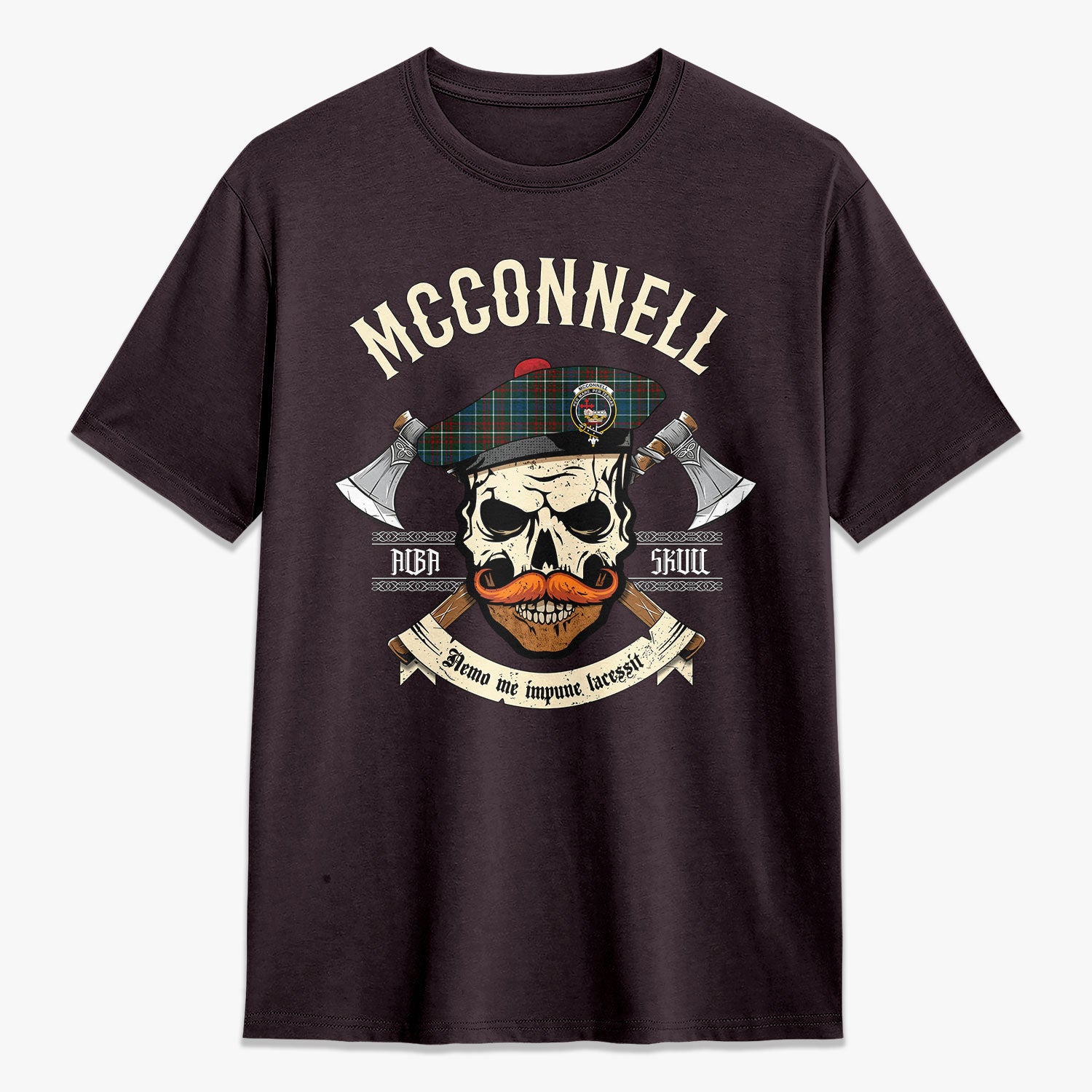 McConnell Tartan Crest 2D T-shirt - Alba Skull Style