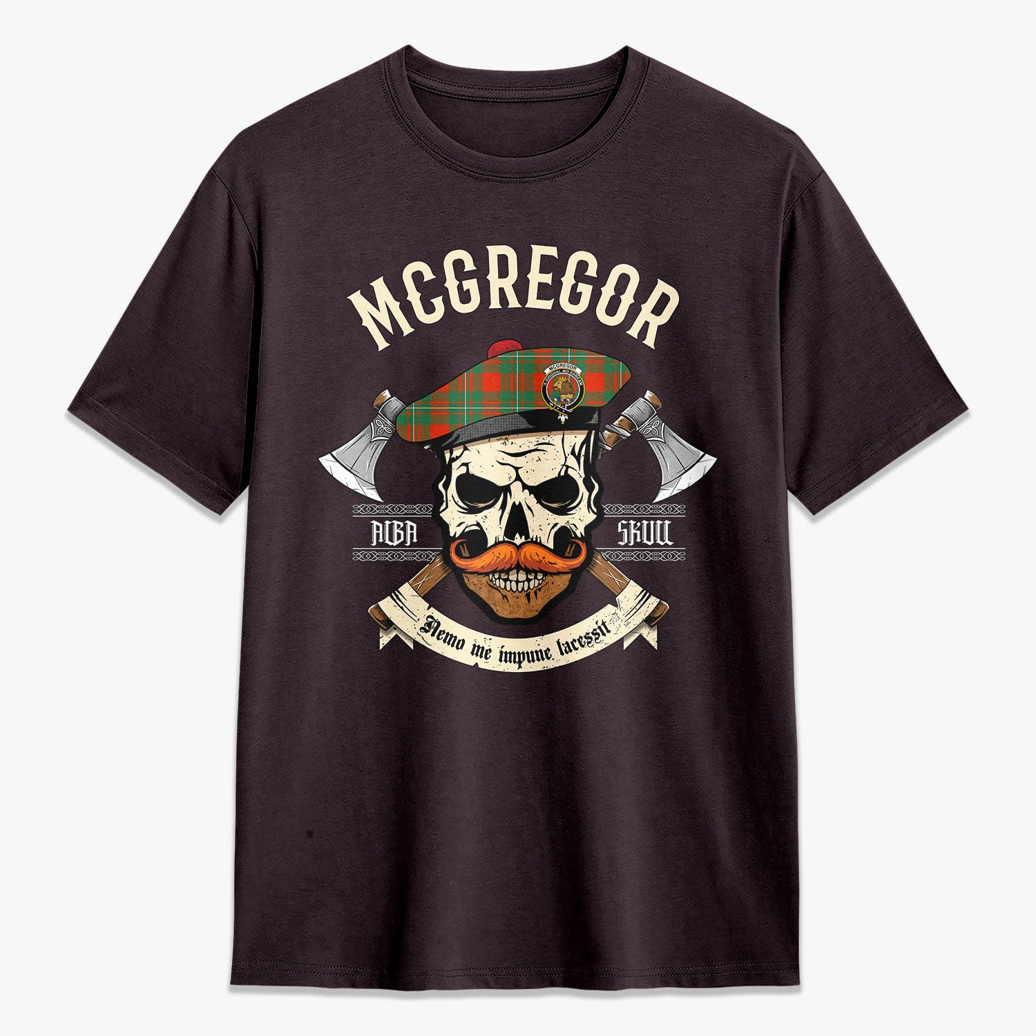 McGregor Ancient Tartan Crest 2D T-shirt - Alba Skull Style