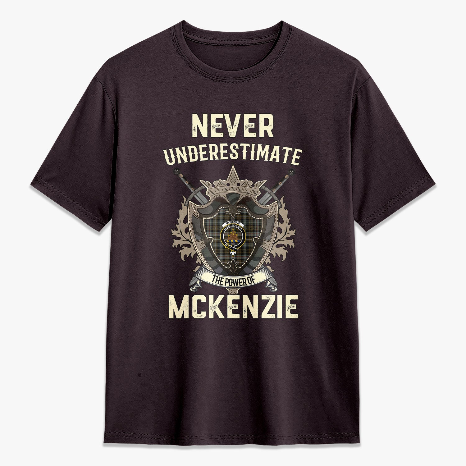 McKenzie Weathered Tartan Crest 2D T-shirt - Never Underestimate Style