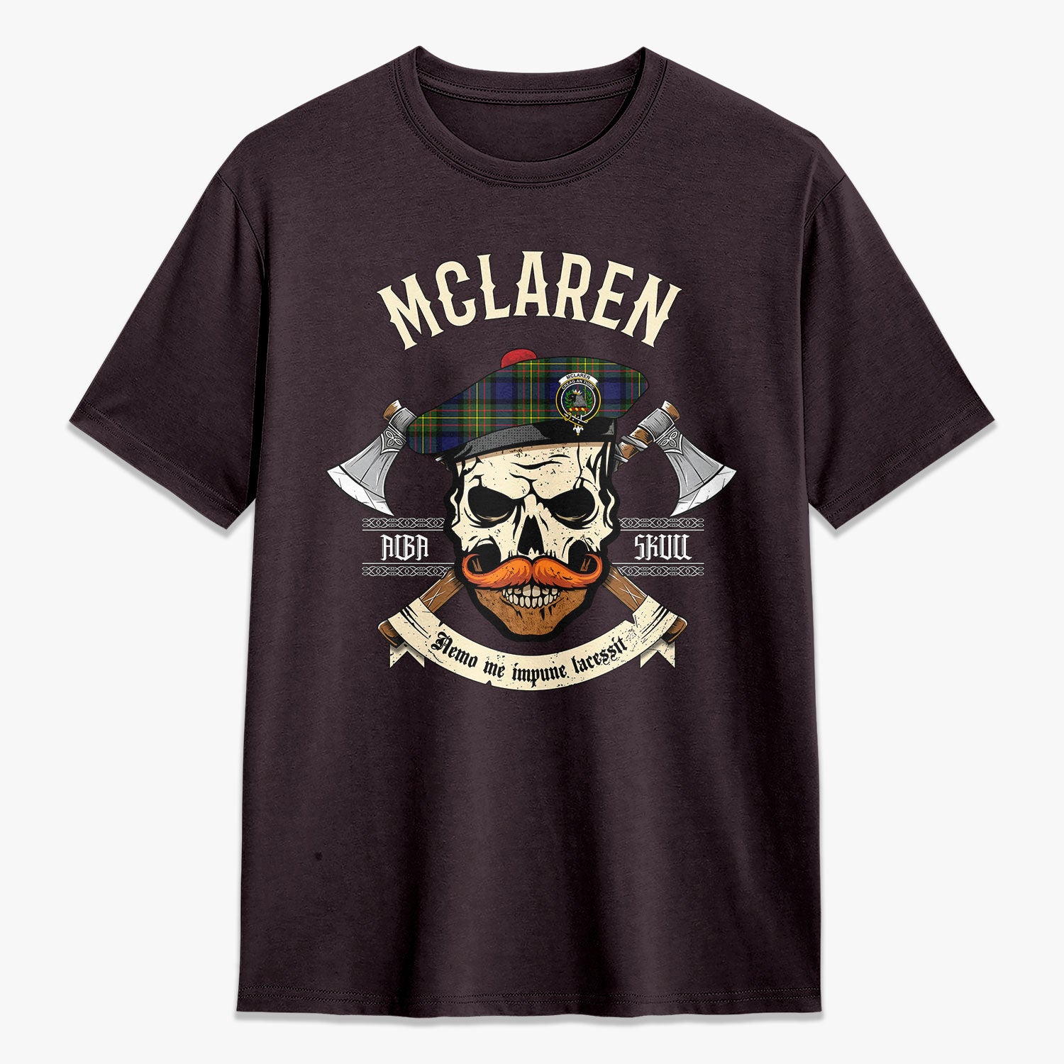 McLaren Modern Tartan Crest 2D T-shirt - Alba Skull Style