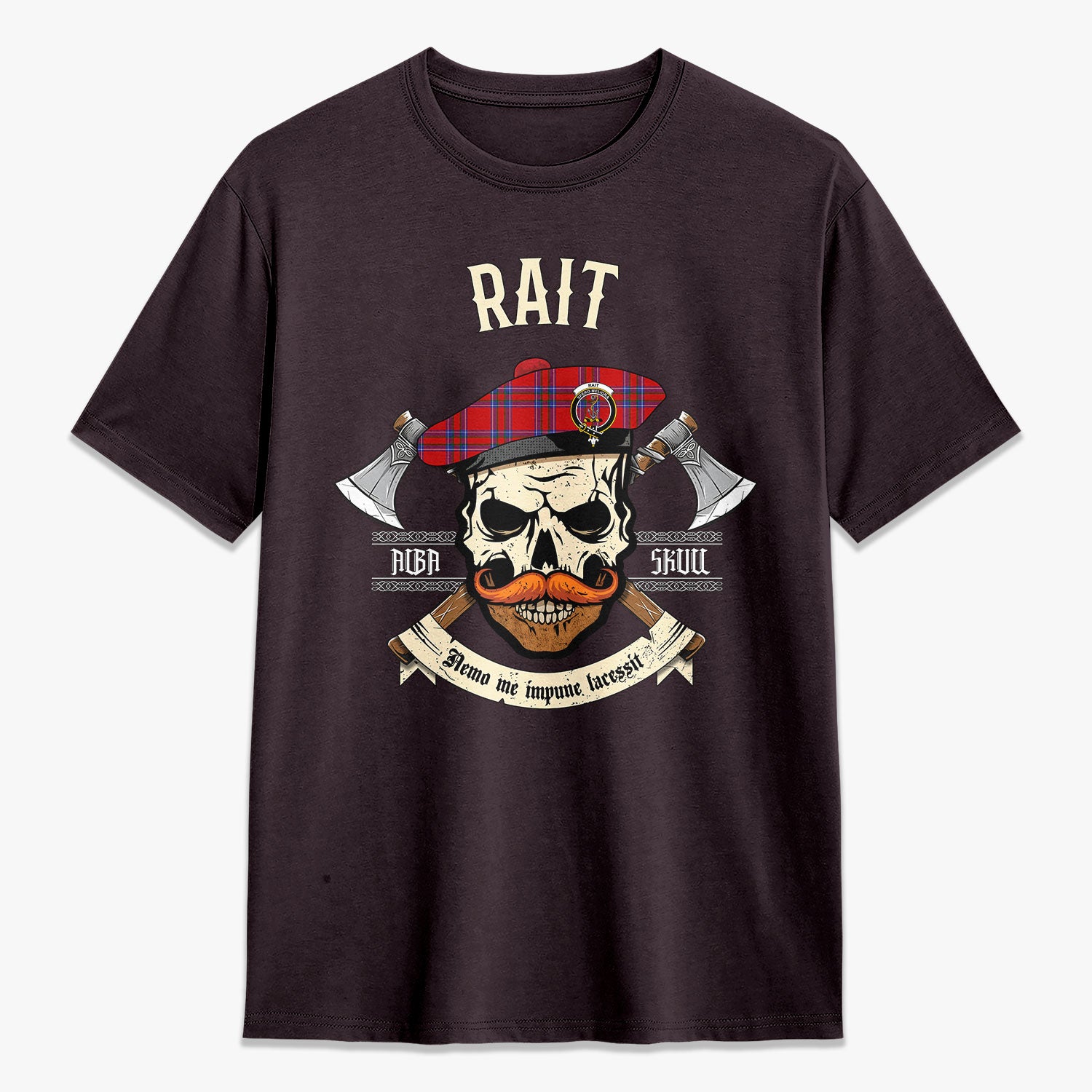 Rait Tartan Crest 2D T-shirt - Alba Skull Style