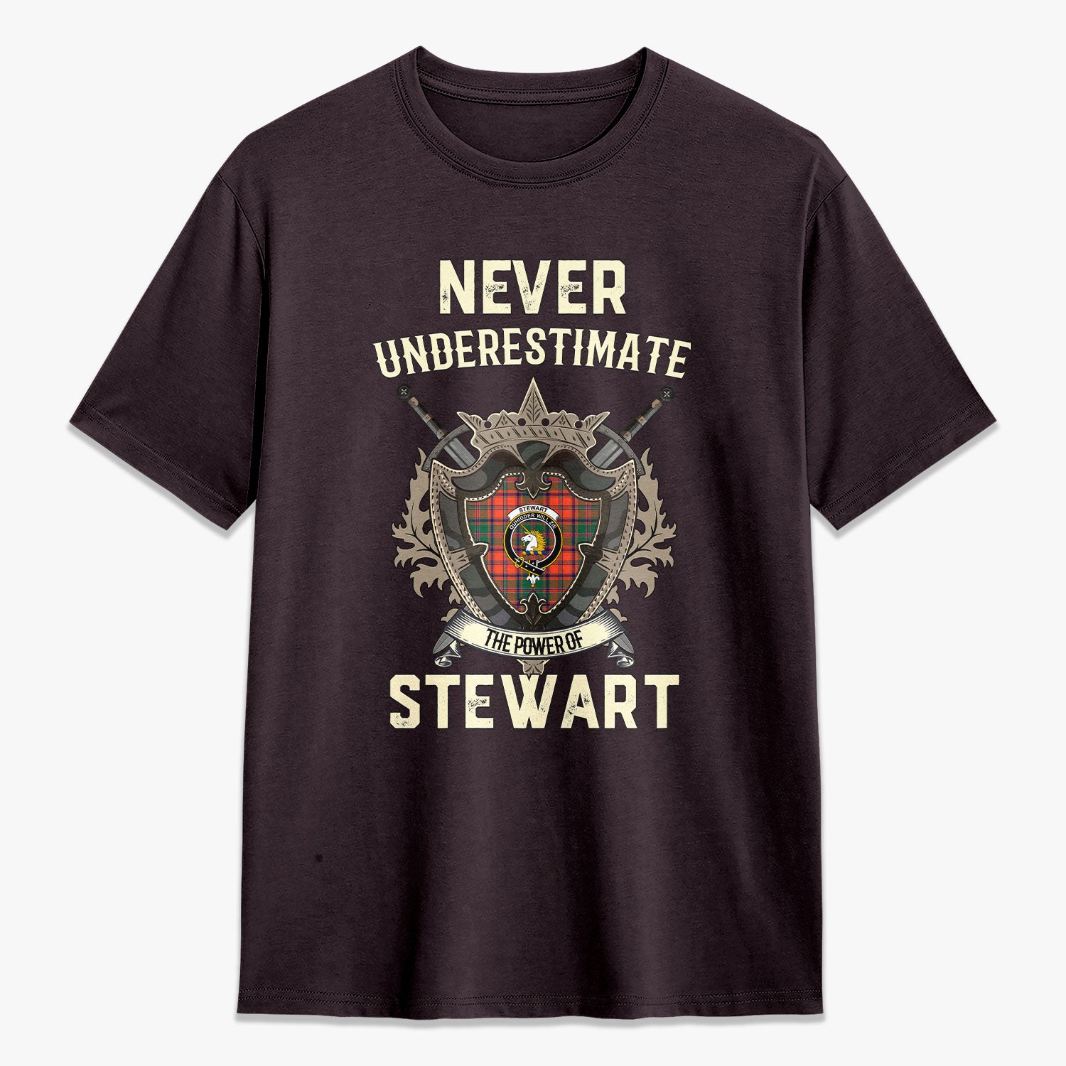 Stewart of Appin Ancient Tartan Crest 2D T-shirt - Never Underestimate Style