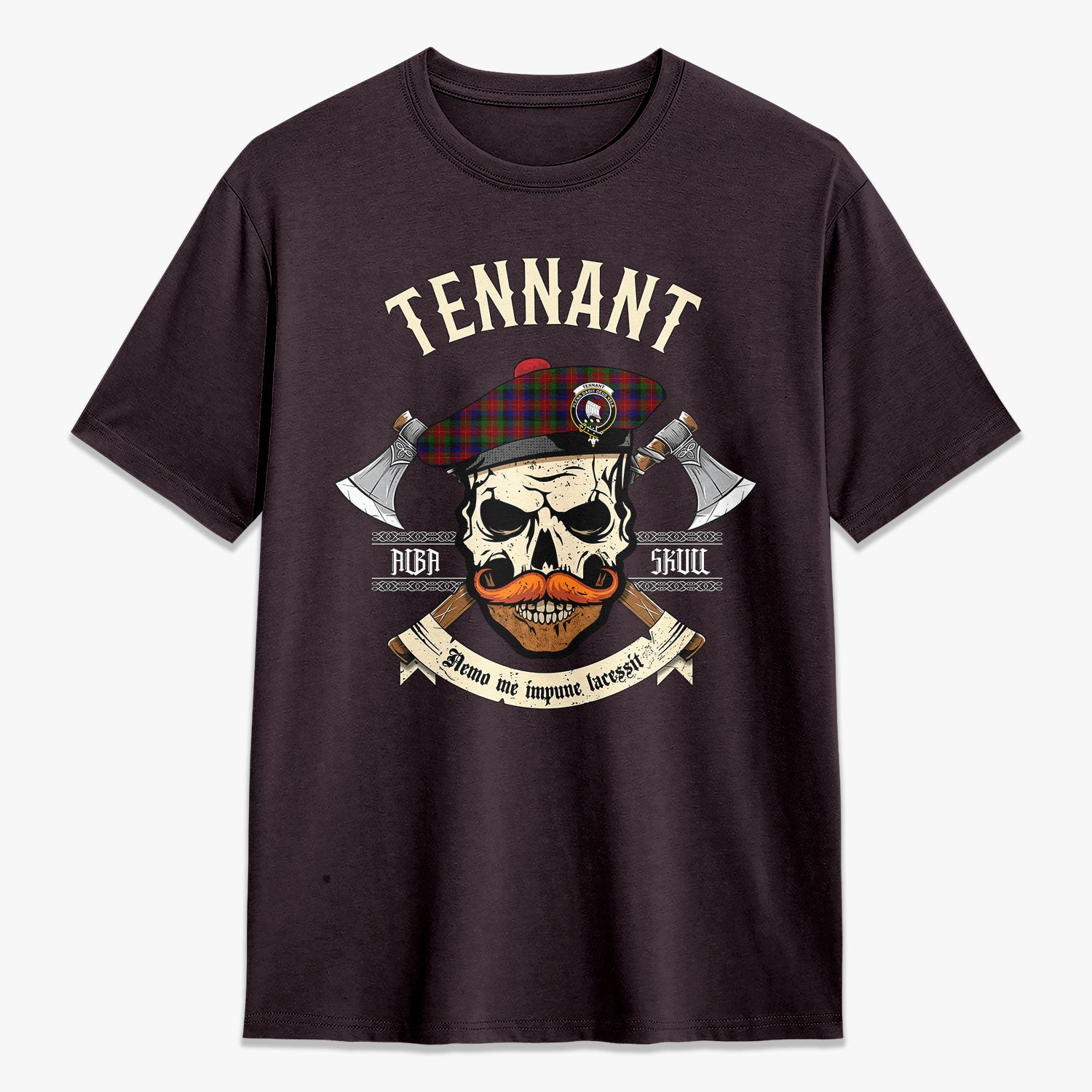 Tennant Tartan Crest 2D T-shirt - Alba Skull Style