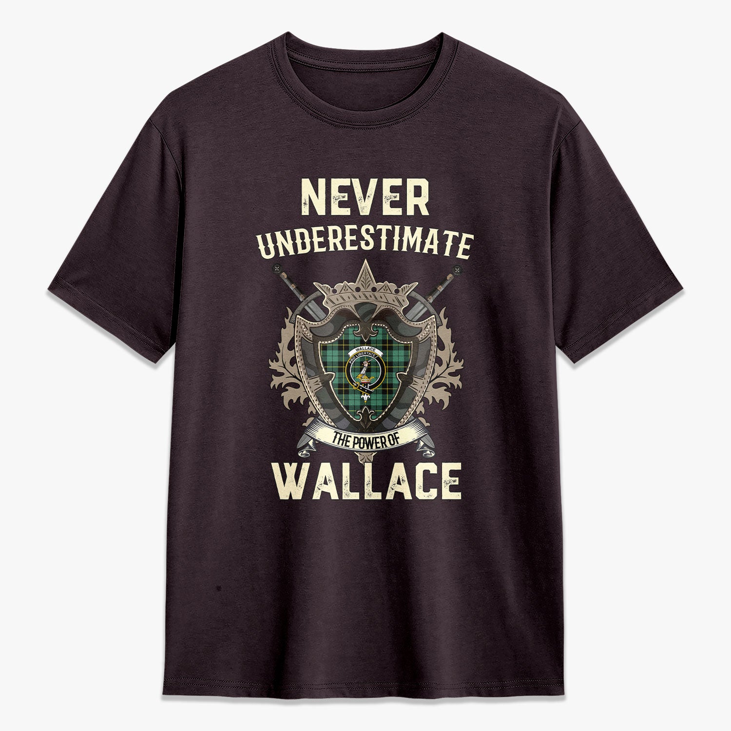 Wallace Hunting Ancient Tartan Crest 2D T-shirt - Never Underestimate Style