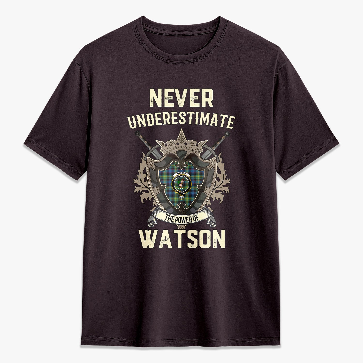 Watson Ancient Tartan Crest 2D T-shirt - Never Underestimate Style