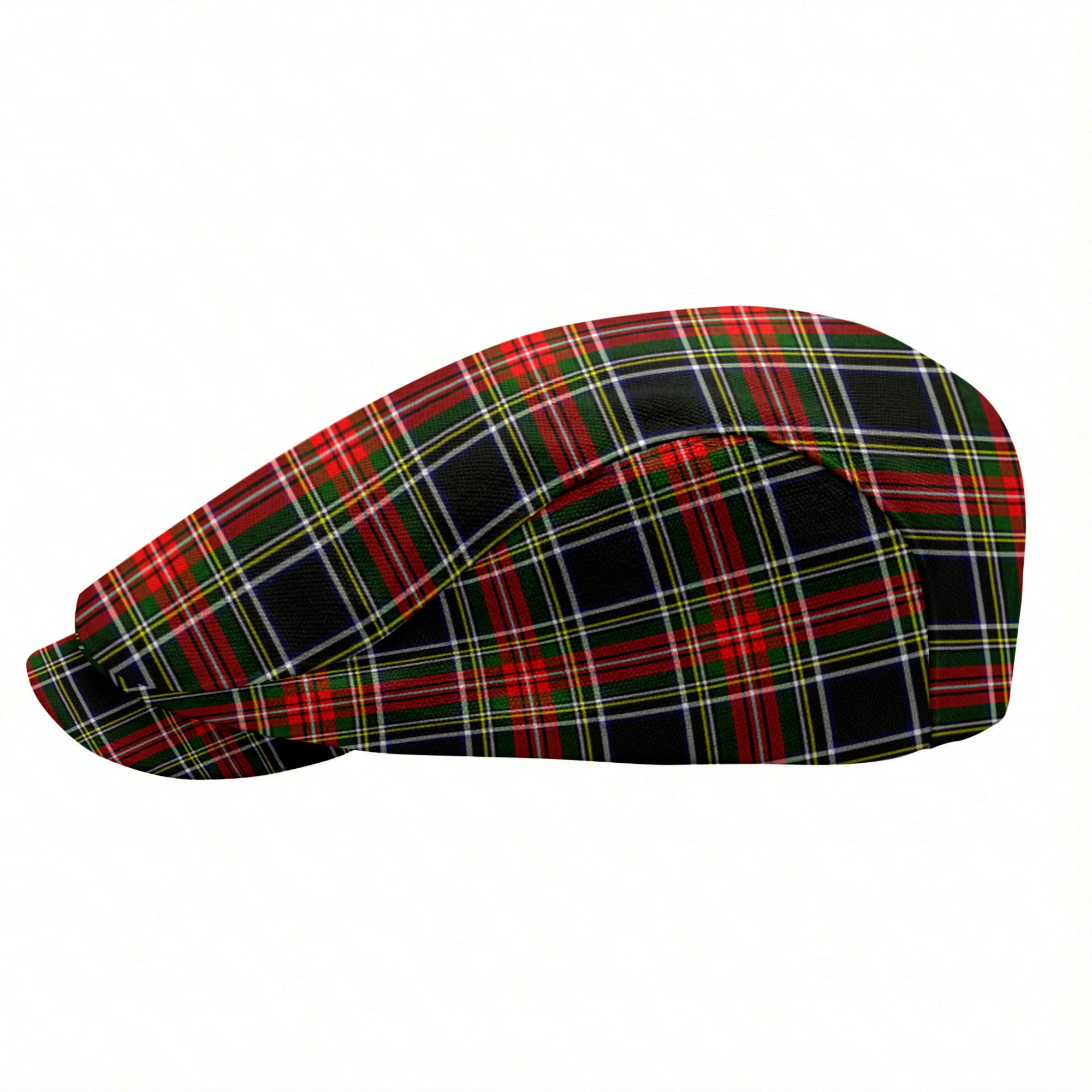 Stewart Black Tartan Flat Caps