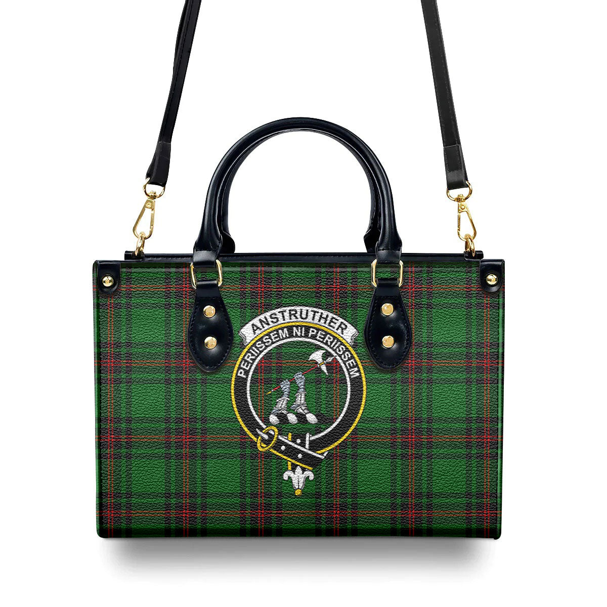 Anstruther Tartan Crest Leather Handbag