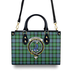 Arbuthnot Ancient Tartan Crest Leather Handbag