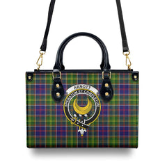 Arnott Tartan Crest Leather Handbag