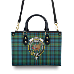 Baillie Ancient Tartan Crest Leather Handbag