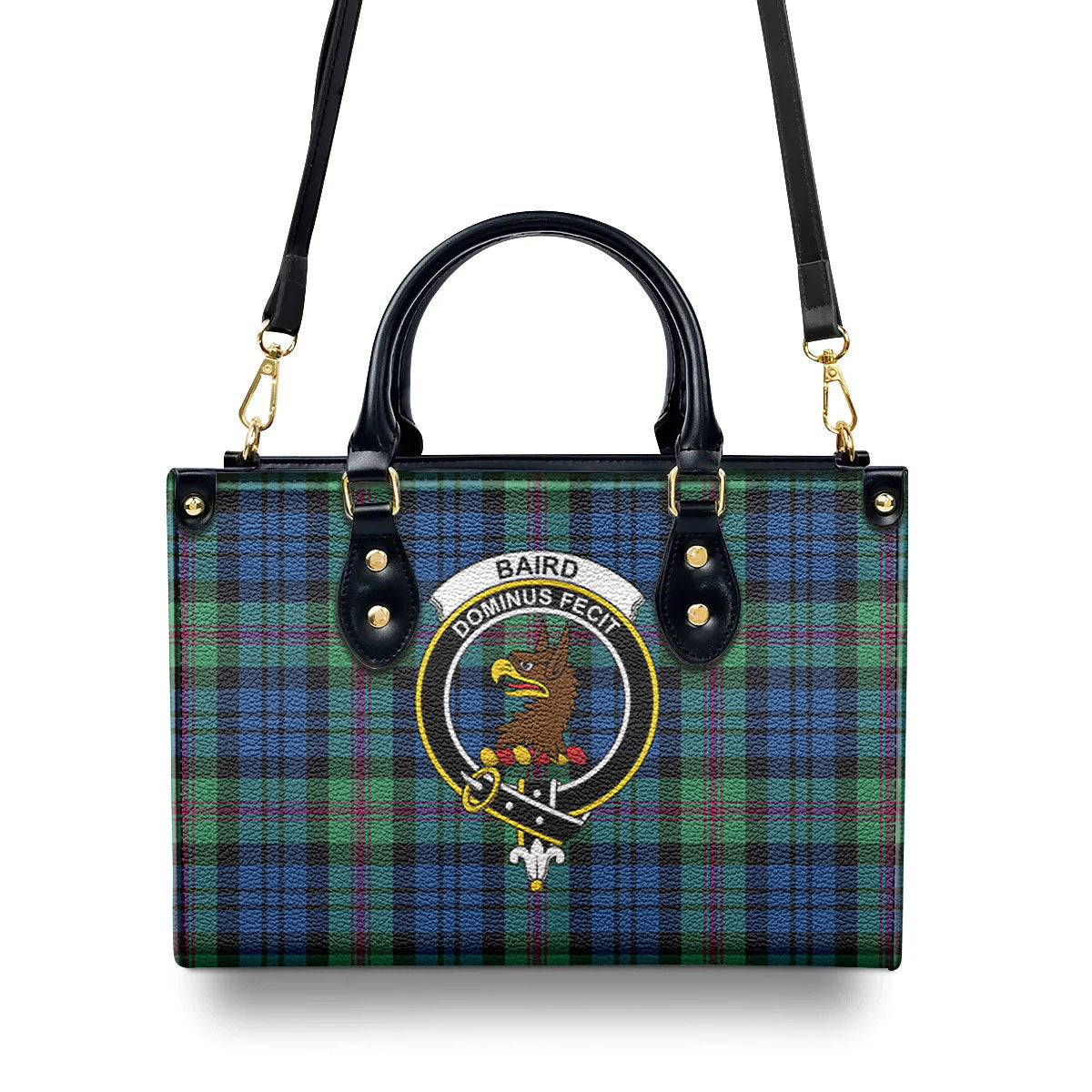 Baird Ancient Tartan Crest Leather Handbag