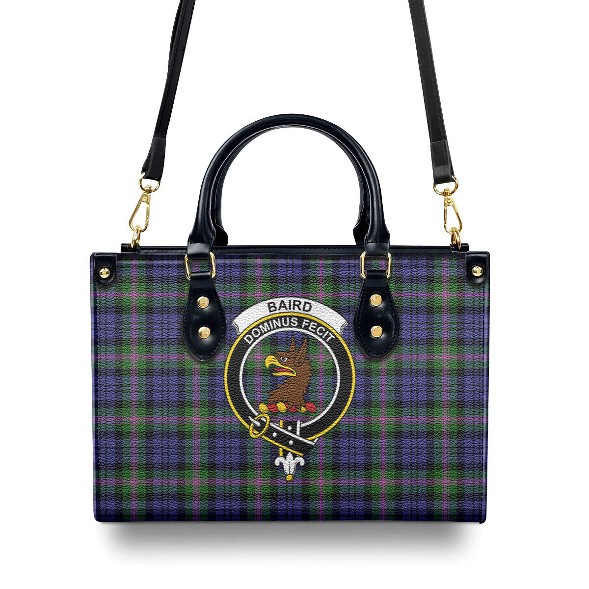 Baird Modern Tartan Crest Leather Handbag