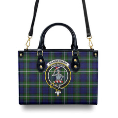 Bannerman Tartan Crest Leather Handbag